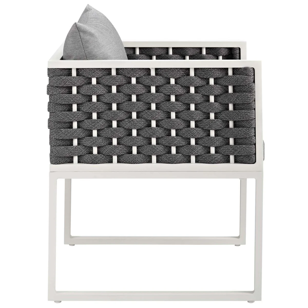Rope Weave Aluminum Outdoor Dining Armchair for Patio and Garden Seating - Image 9