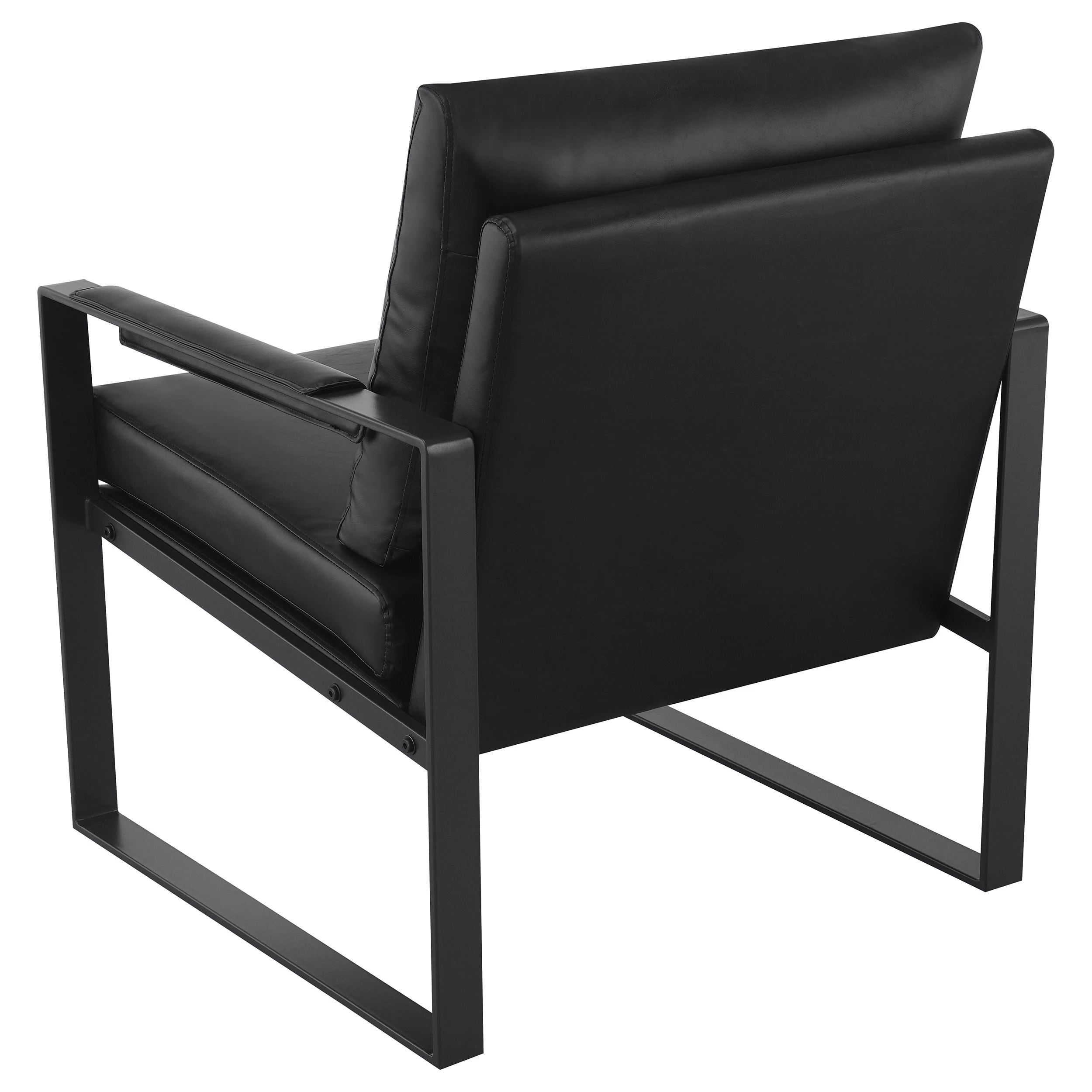 Rosalind Upholstered Track Arm Accent Chair in Black - Image 5