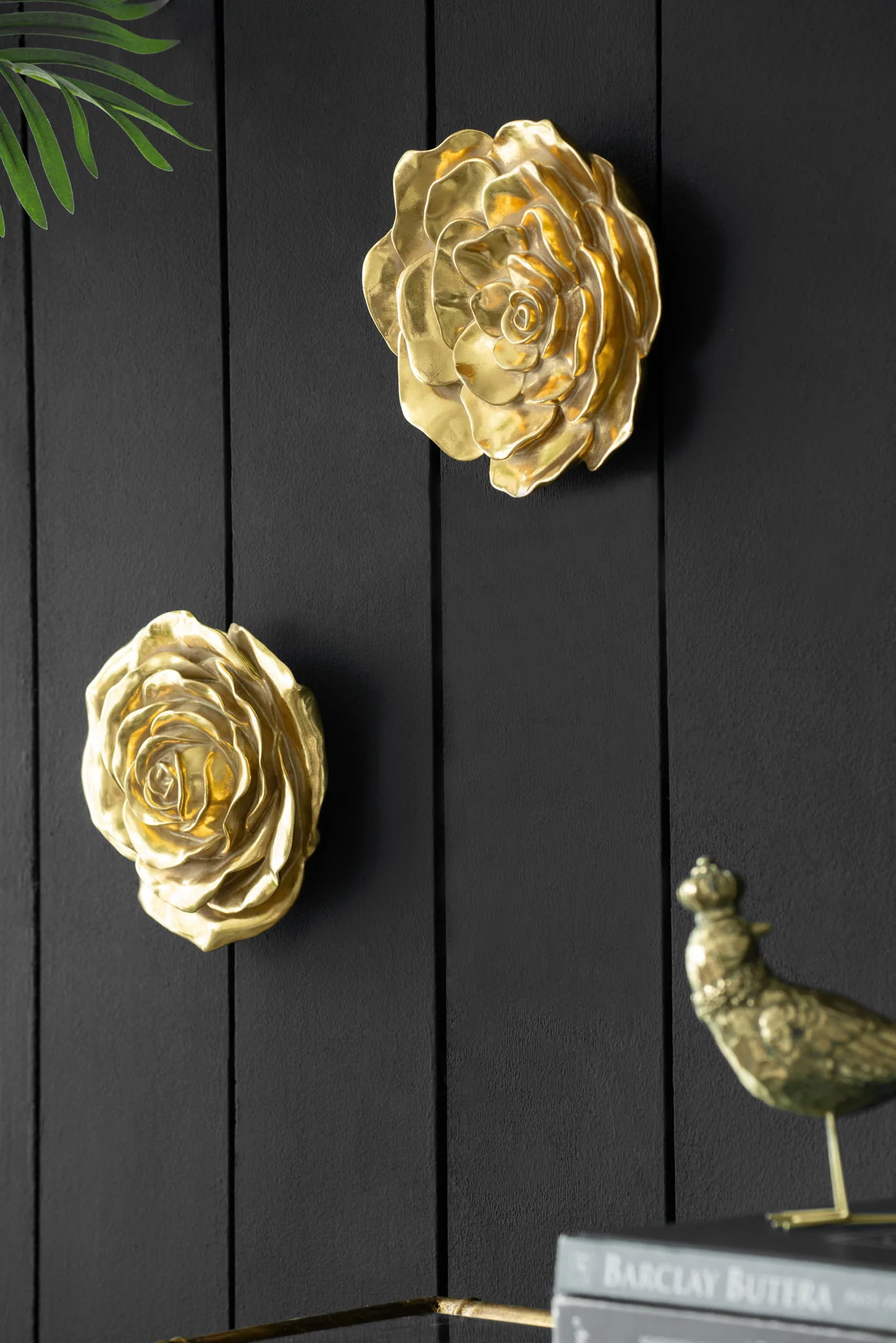 Rose Hanging Wall Accents (Set of 2) - Gold - Image 4