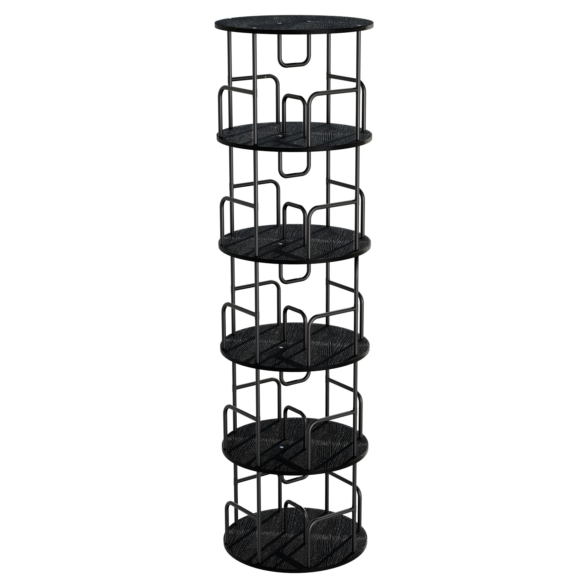 Rotating Bookshelf Tower 5 Tier Spinning 360 Degree Revolving Storage Shelf - Image 3