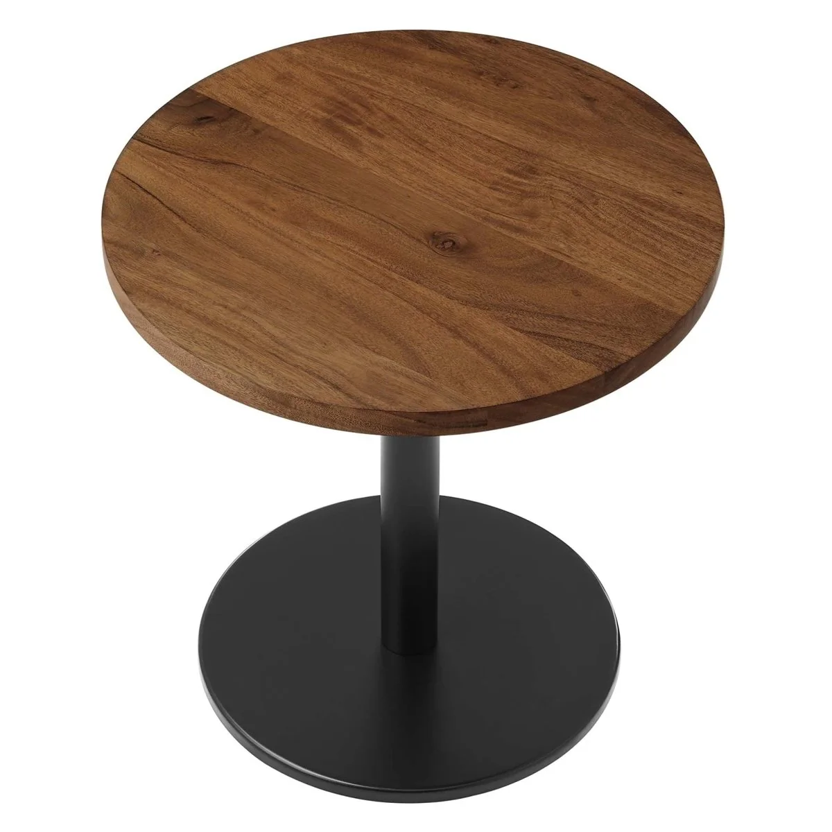 Round Acacia Wood Side Table with Metal Base – 20 Inch - Image 12
