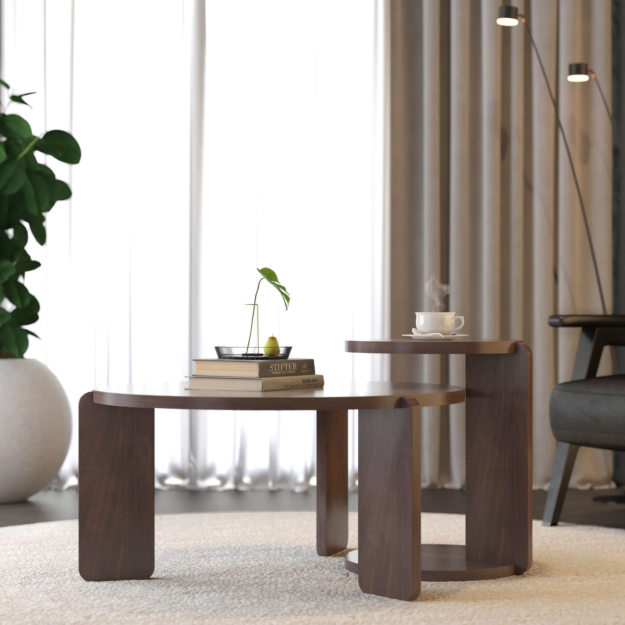 Round Coffee & End Table Set - Image 10