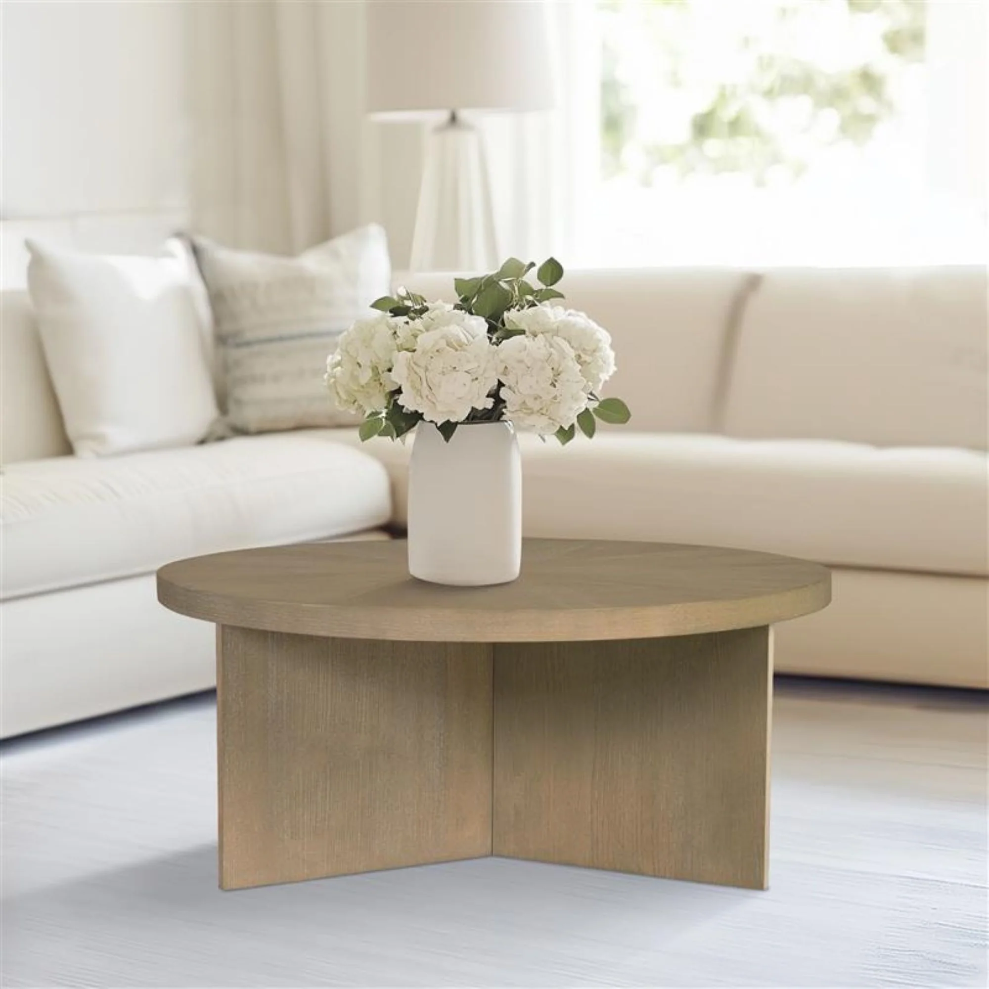 Round Coffee Table With Solid Veneer Top - Image 7