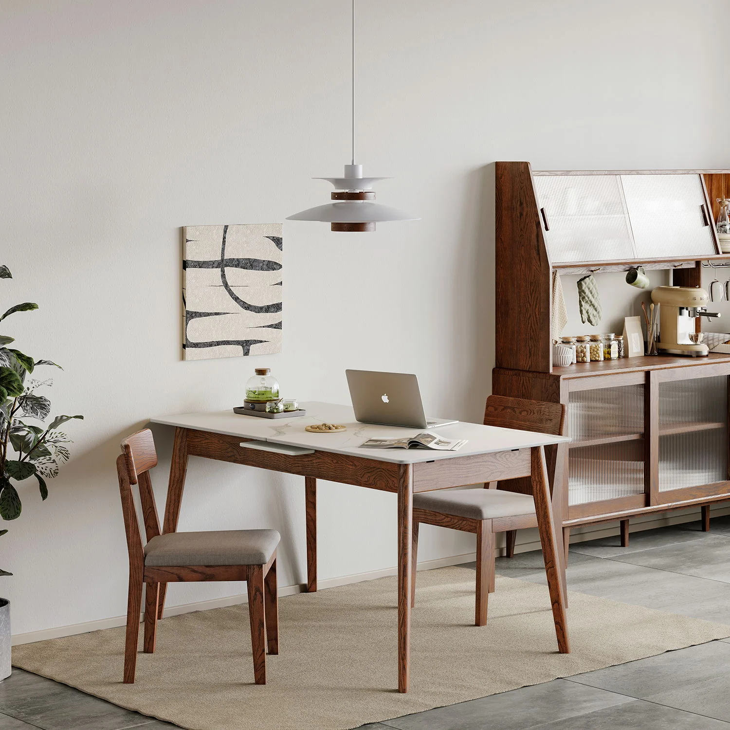 Round Corner Diagonal Leg Telescopic Table For 6 - 8 People To Meet Dining Table - Image 15