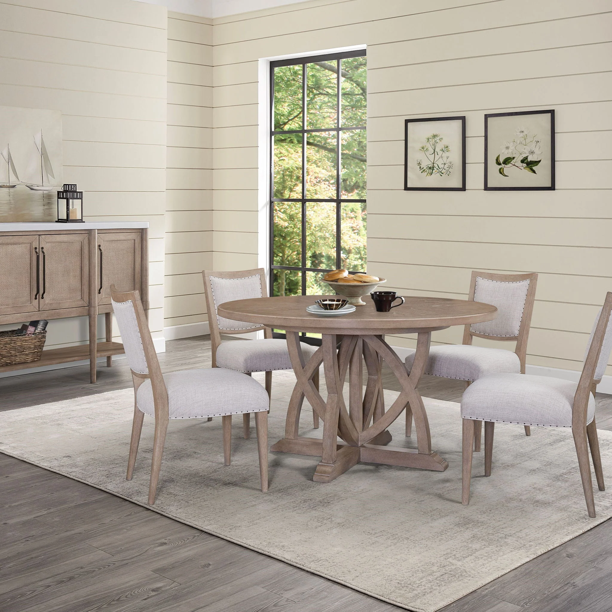 Round Dining Extendable Dining Table - Sand - Image 3