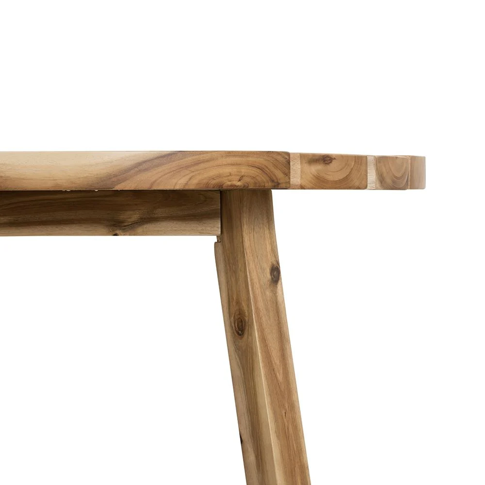 Round Dining Table, Solid Wood - Natural Wood / Brown - Image 3
