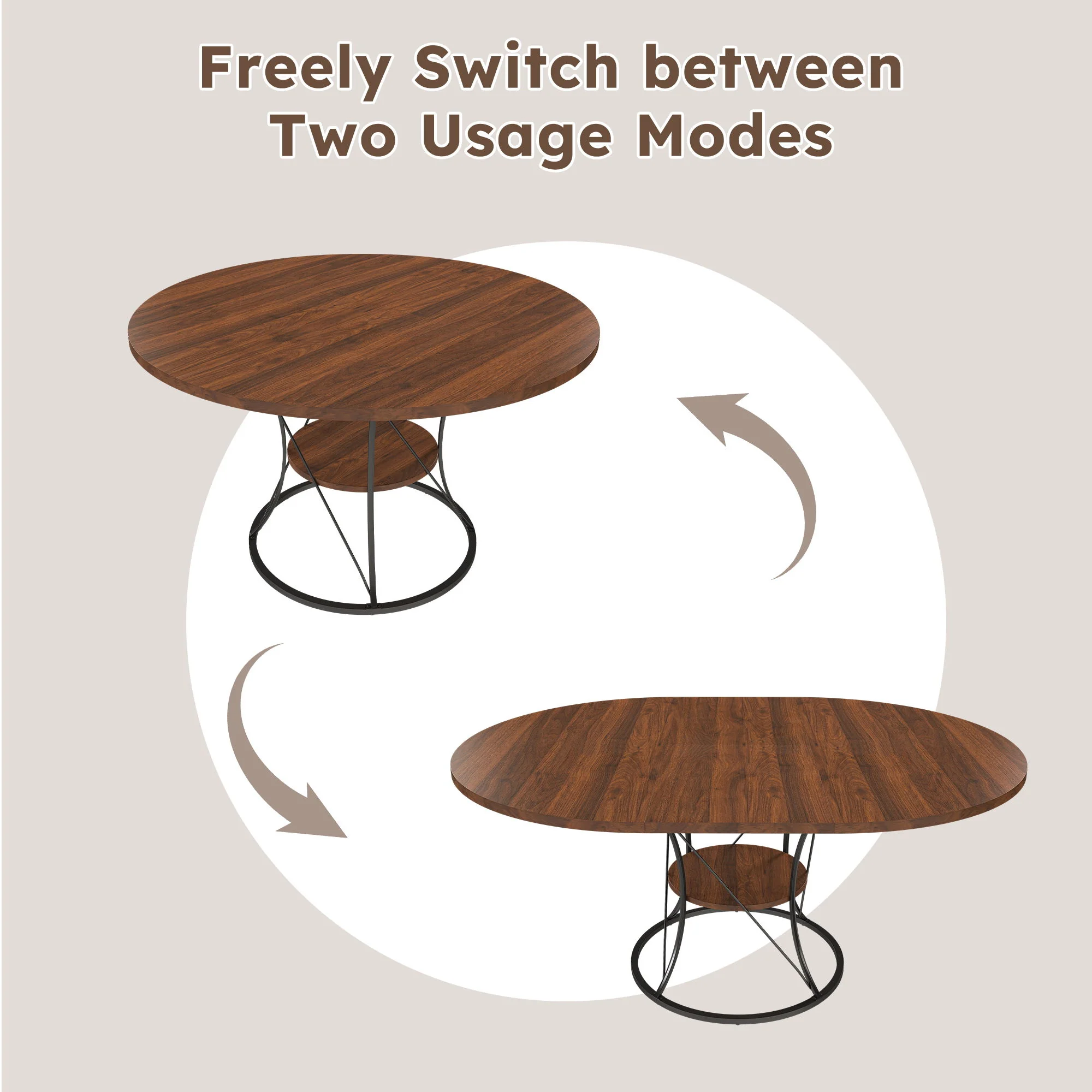 Round Extendable Dining Table Set With Chairs - Image 7