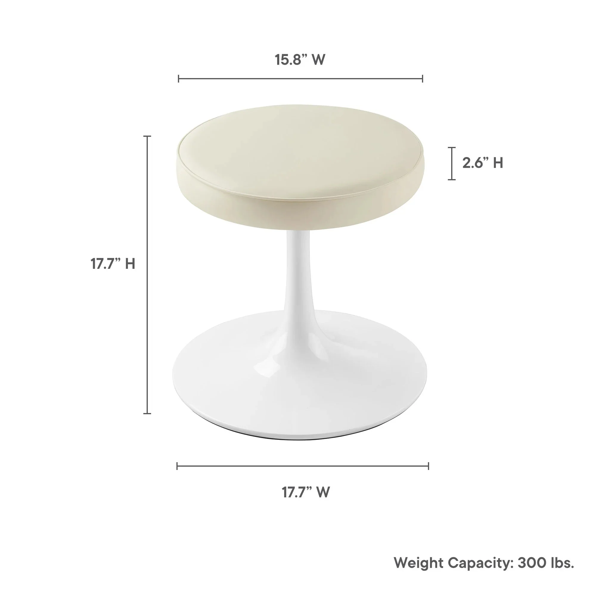 Round Faux Leather Accent Stool with Pedestal Base - Image 13