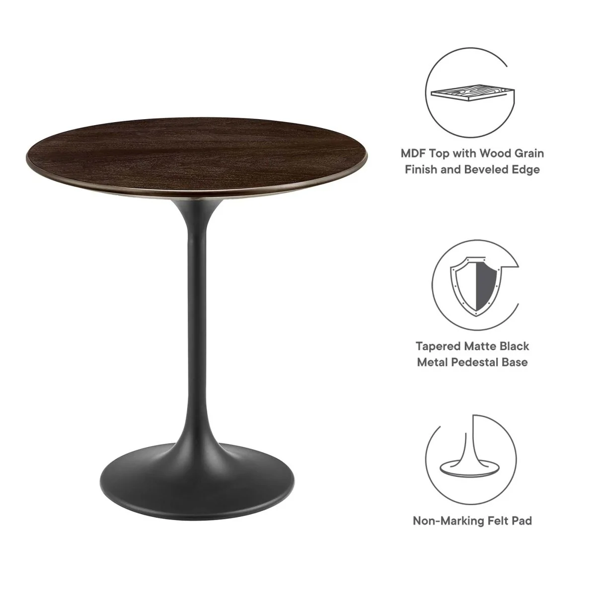 Round High Gloss Side Table with Pedestal Base – 20 Inch - Image 40