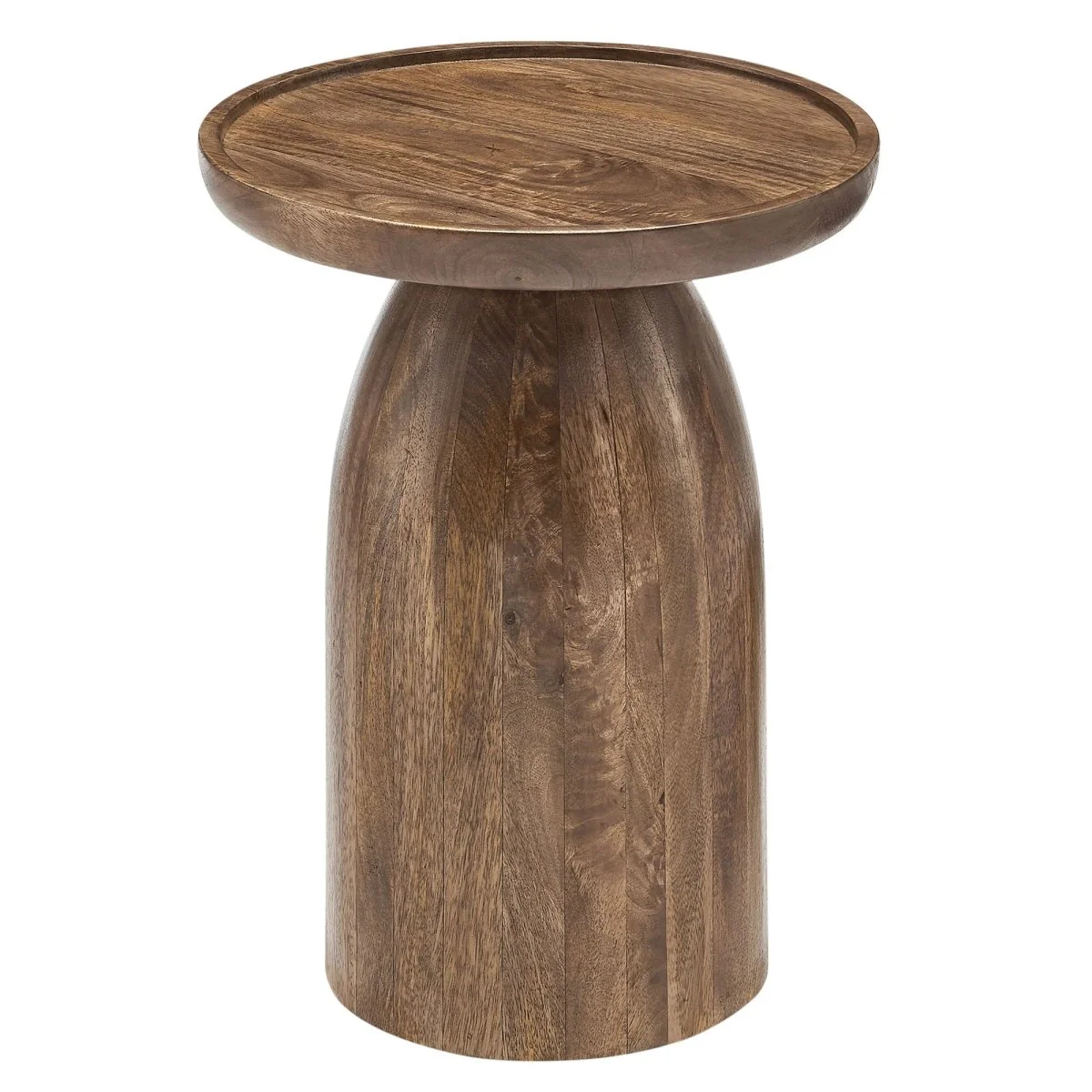 Round Mango Wood Side Table Drum Design – 15 Inch - Image 12
