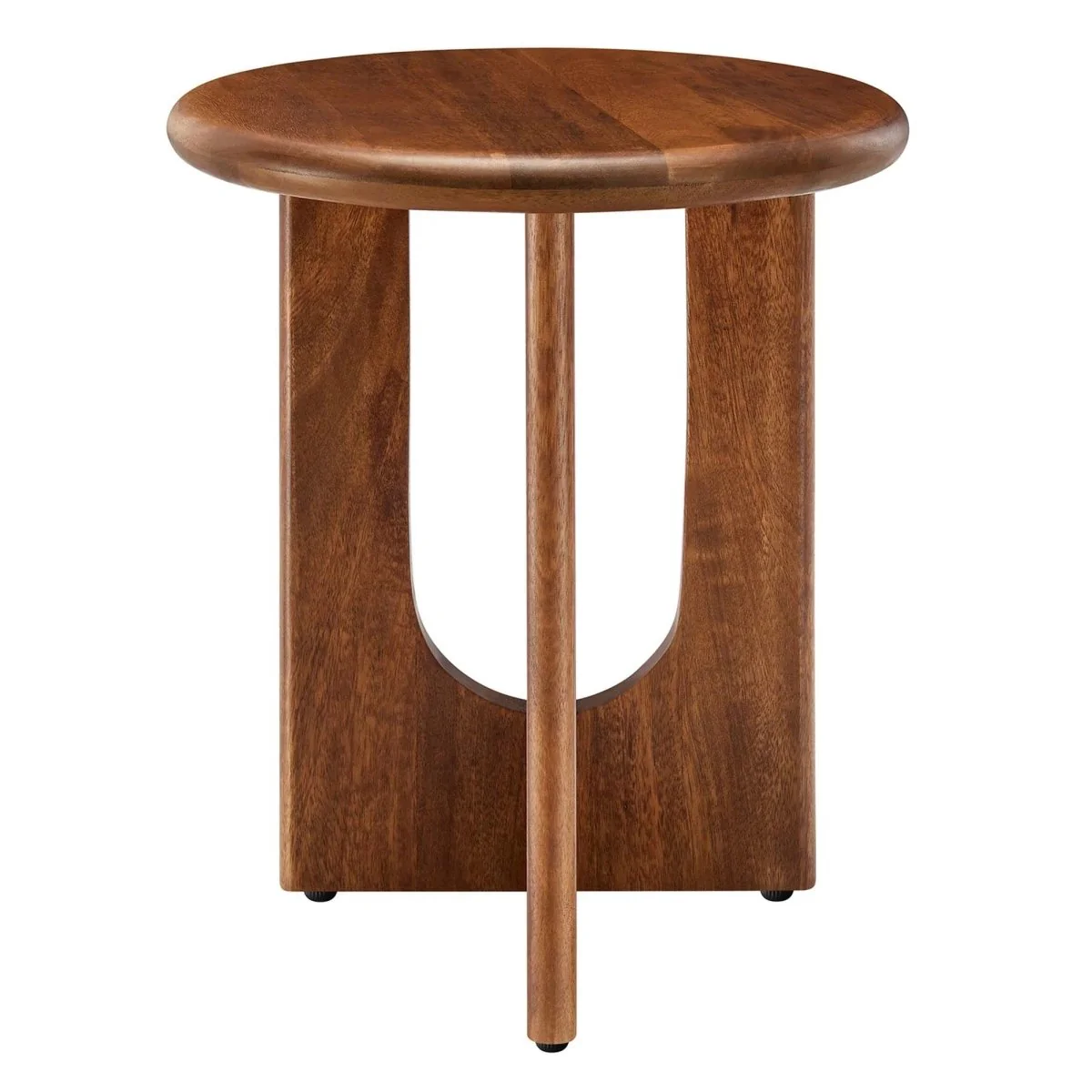 Round Mango Wood Side Table Pedestal Design – 16 Inch - Image 9