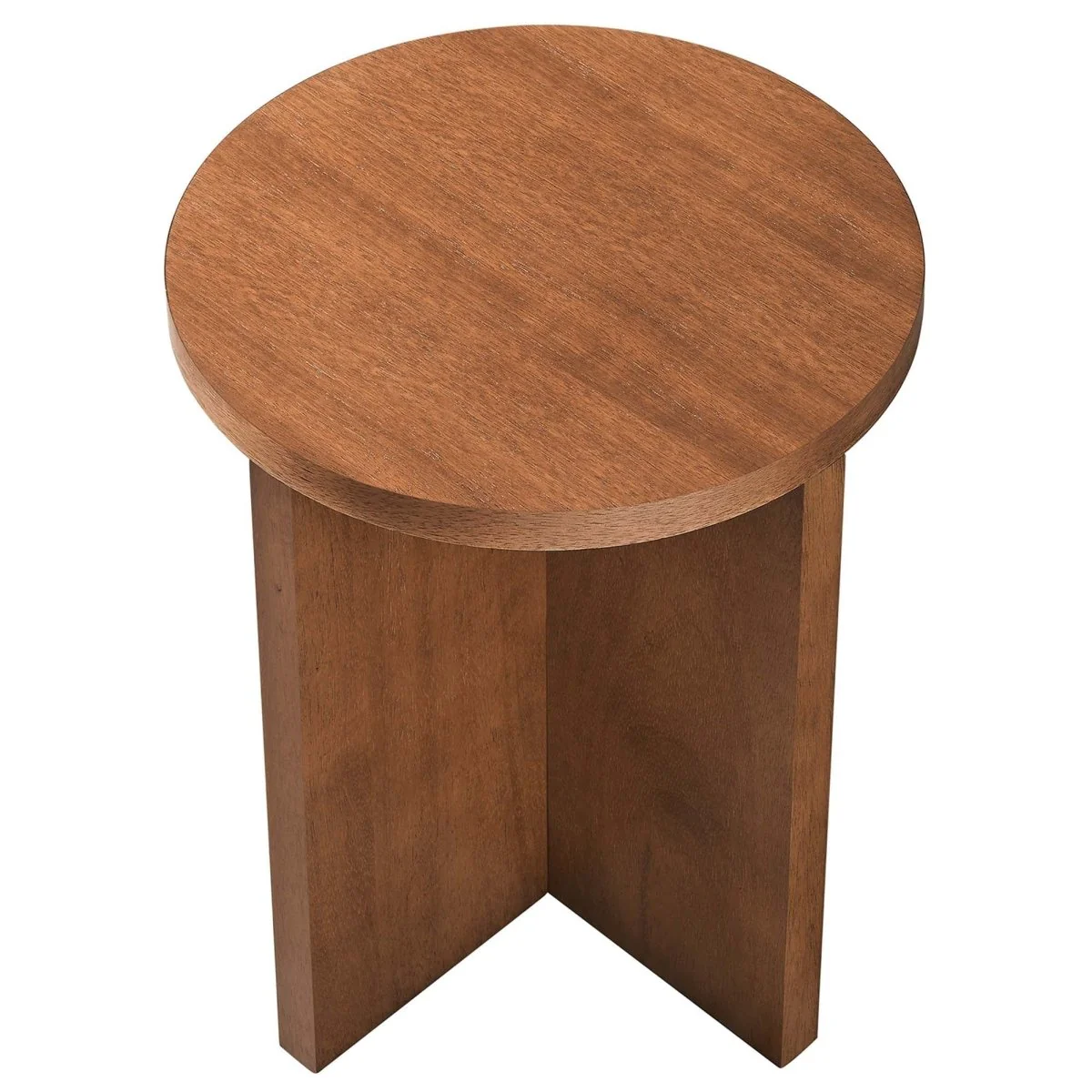 Round Mango Wood Side Table with X Base – 16 Inch - Image 23