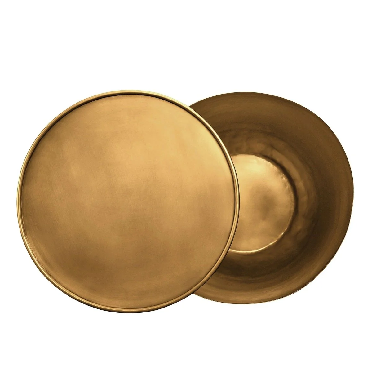 Round Metal Storage Side Table with Lid – Brass 19 Inch - Image 8