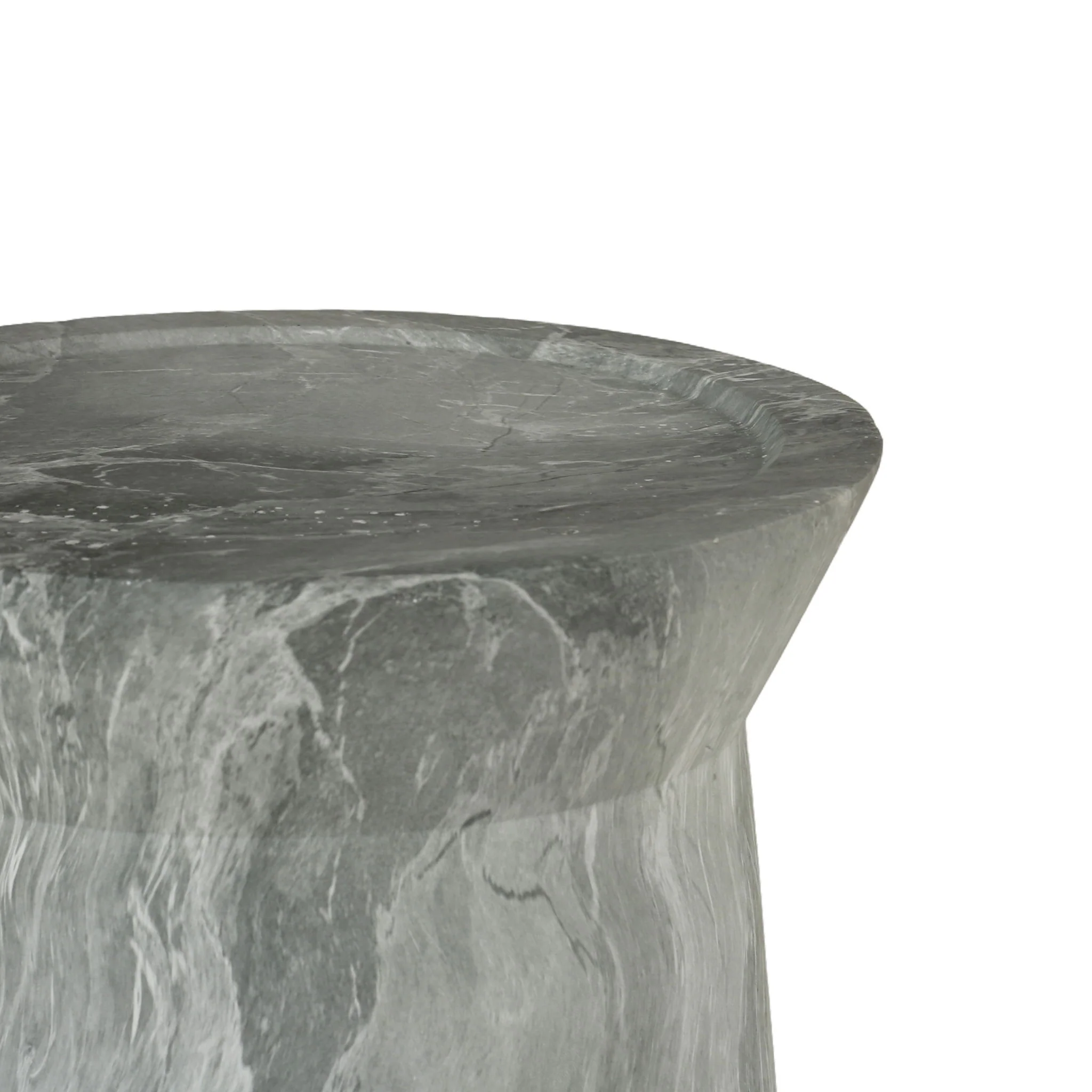 Round Outdoor End Table - Marble - Image 2