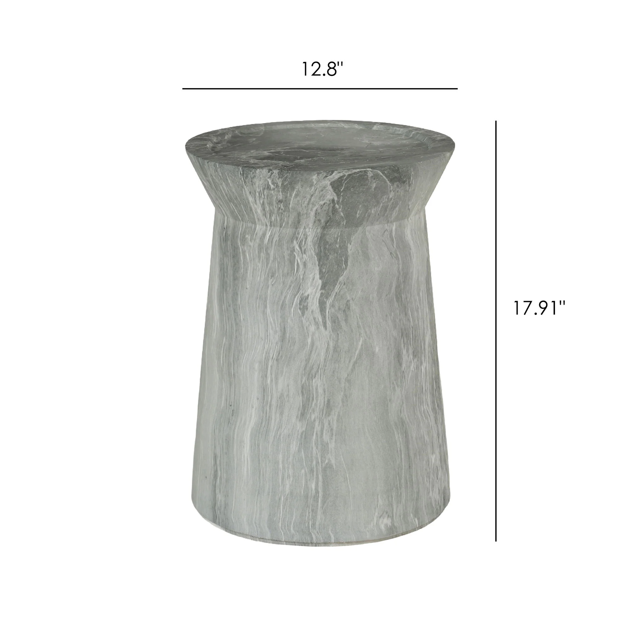 Round Outdoor End Table - Marble - Image 8