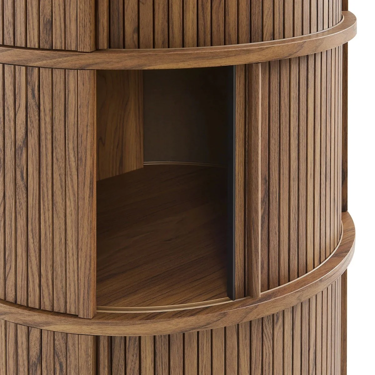 Round Pedestal Storage Table with Tambour Doors – 23 Inch - Image 3