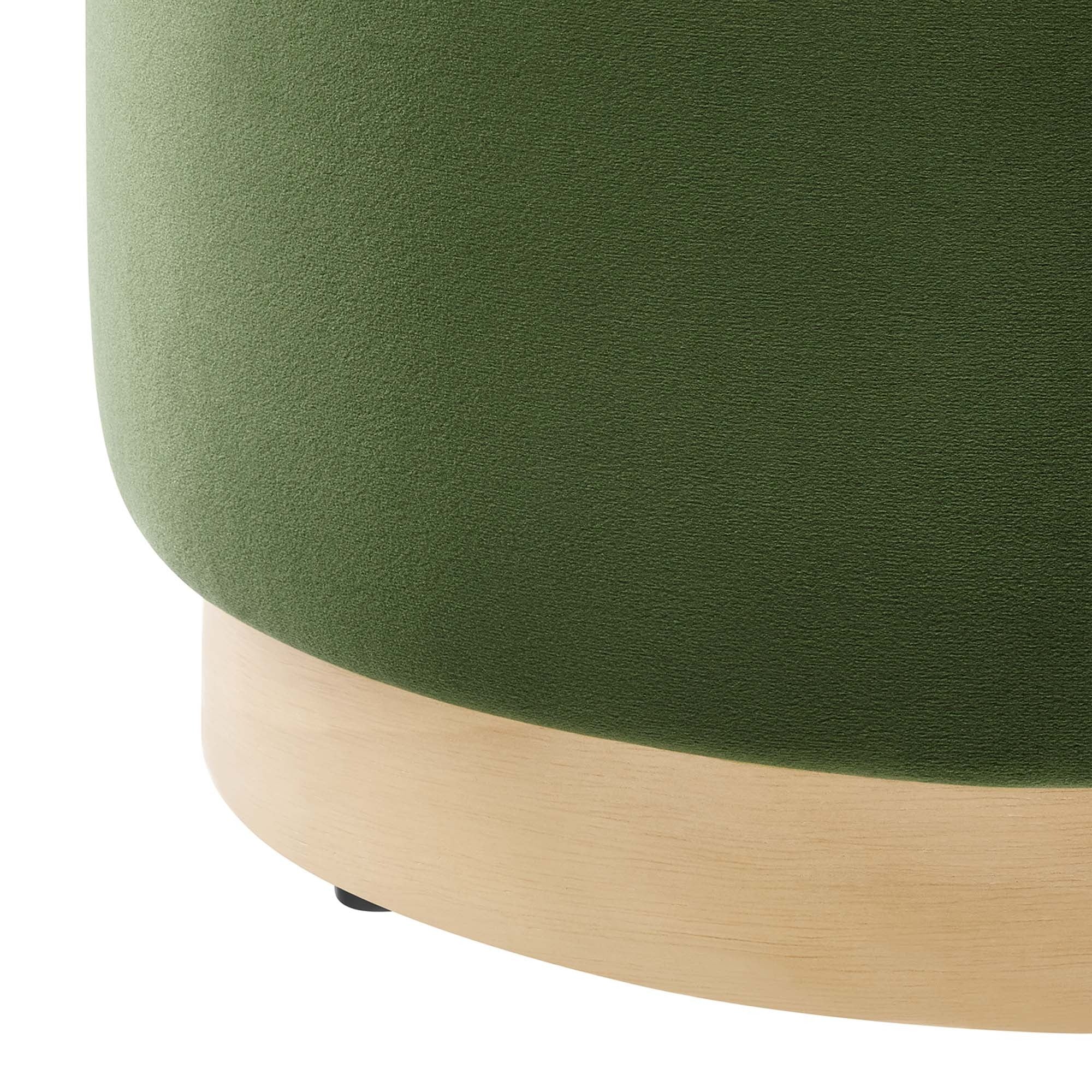 Round Performance Velvet Upholstered Ottoman – 16 Inch - Image 30