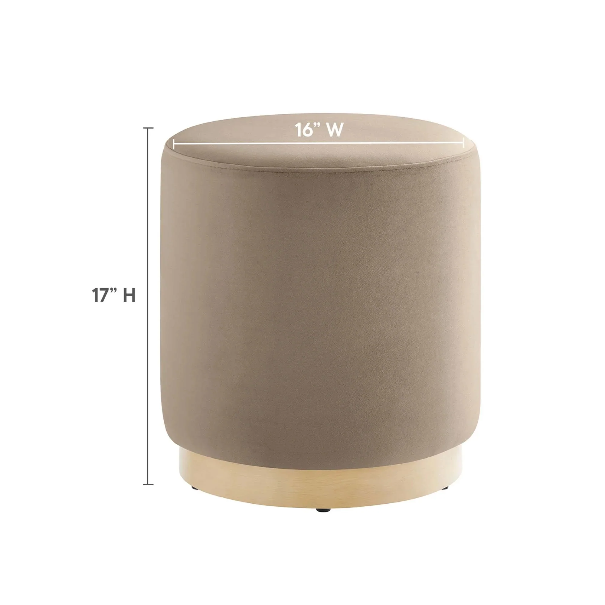 Round Performance Velvet Upholstered Ottoman – 16 Inch - Image 33