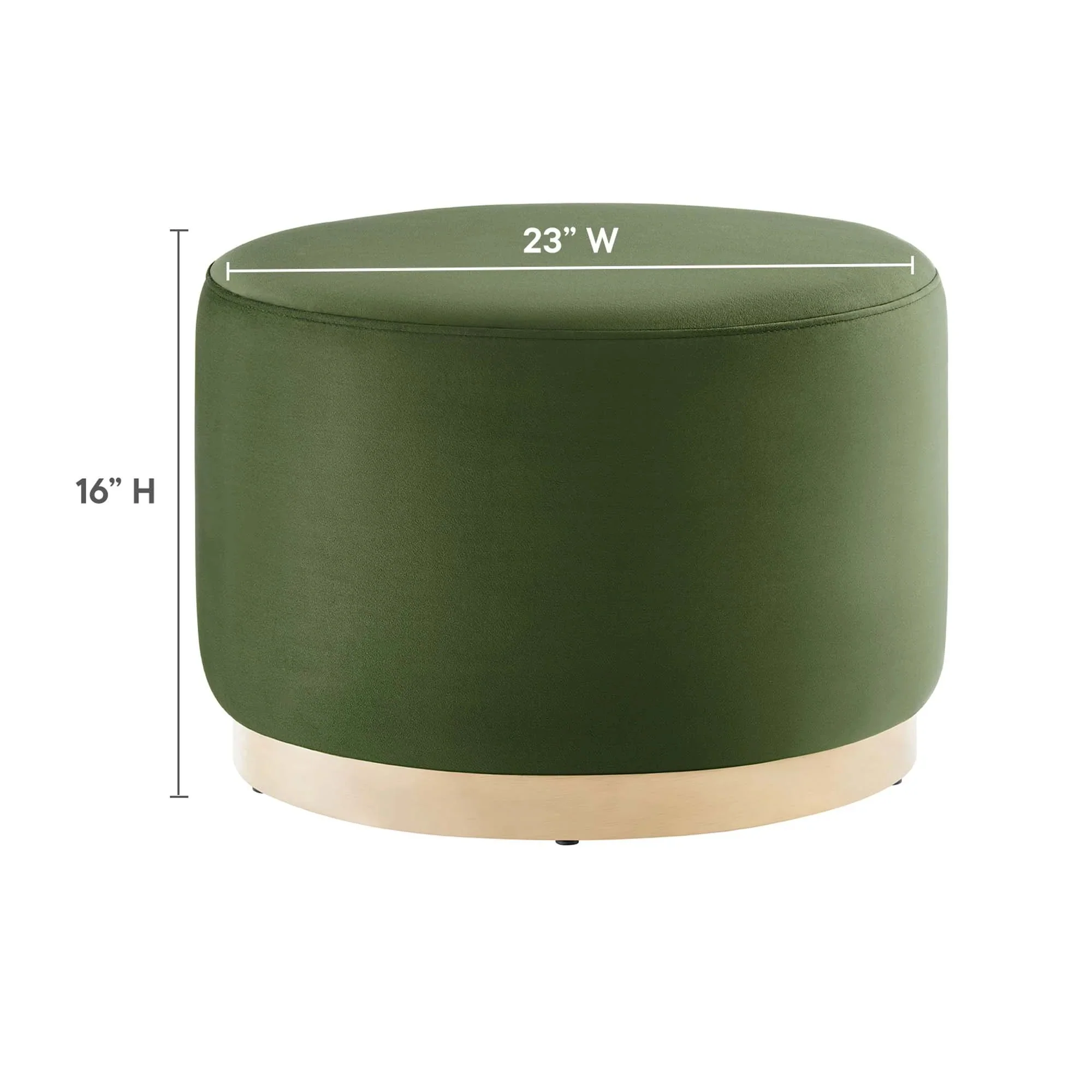 Round Performance Velvet Upholstered Ottoman – 23 Inch - Image 4