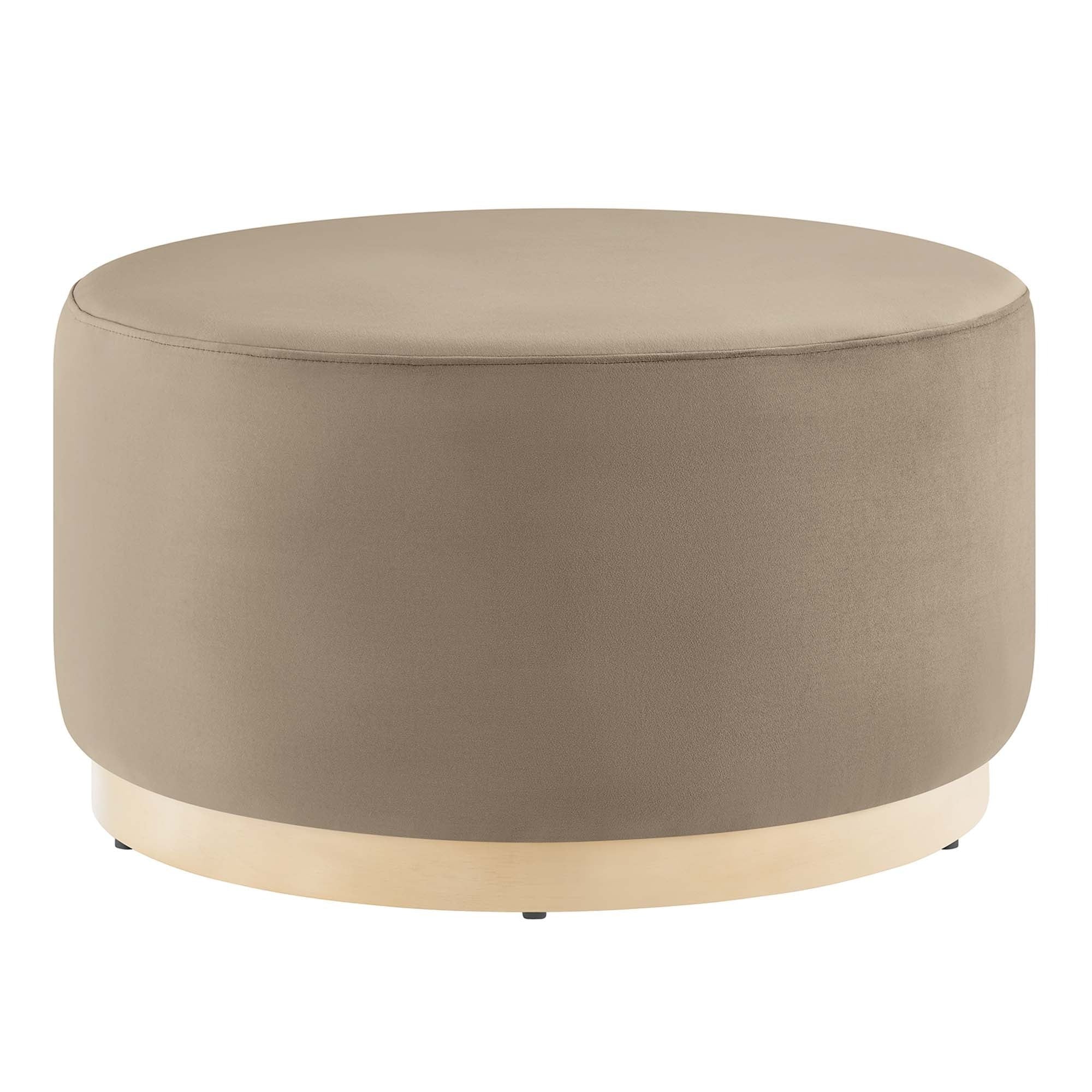 Round Performance Velvet Upholstered Ottoman – 29 Inch - Image 8