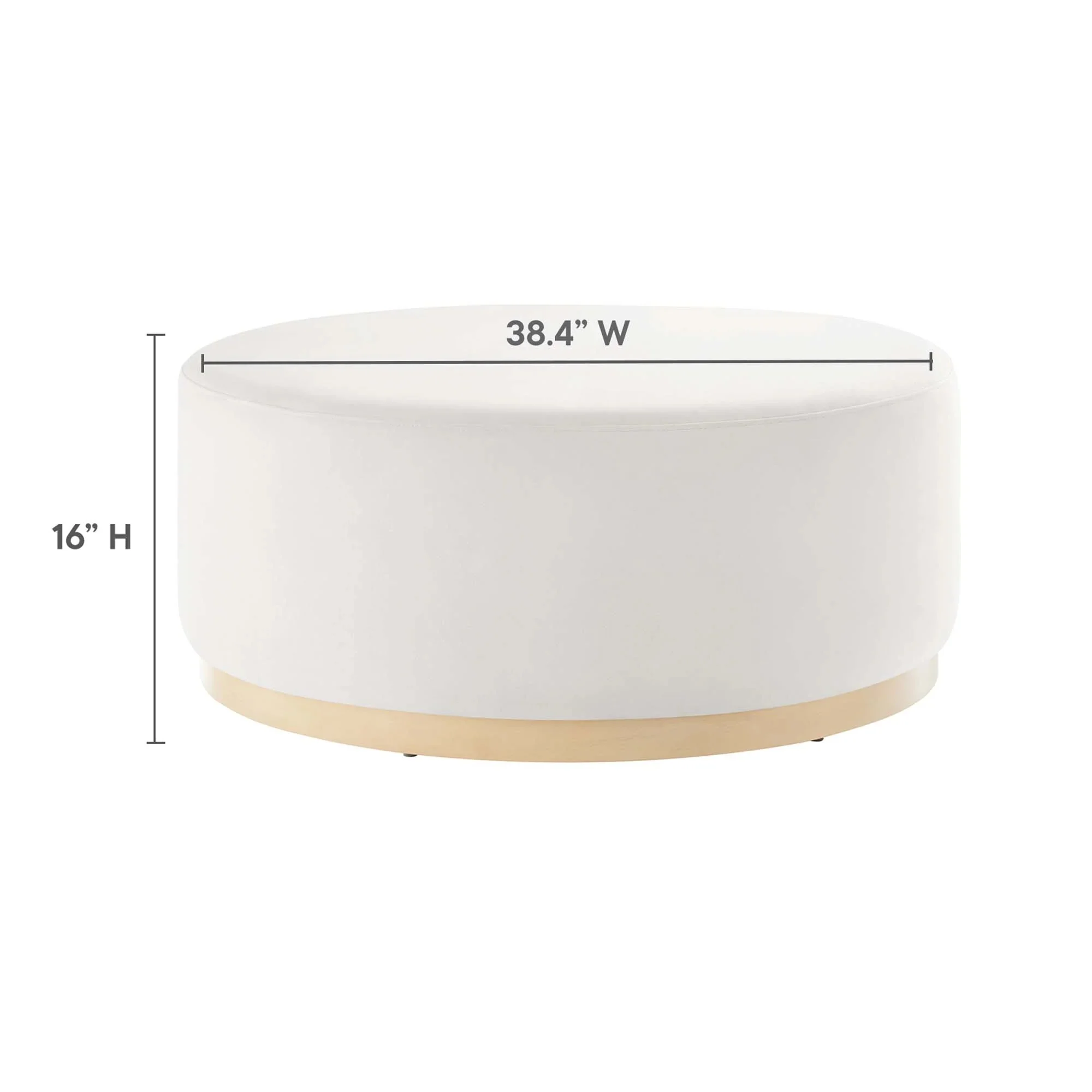 Round Performance Velvet Upholstered Ottoman – 38 Inch - Image 16