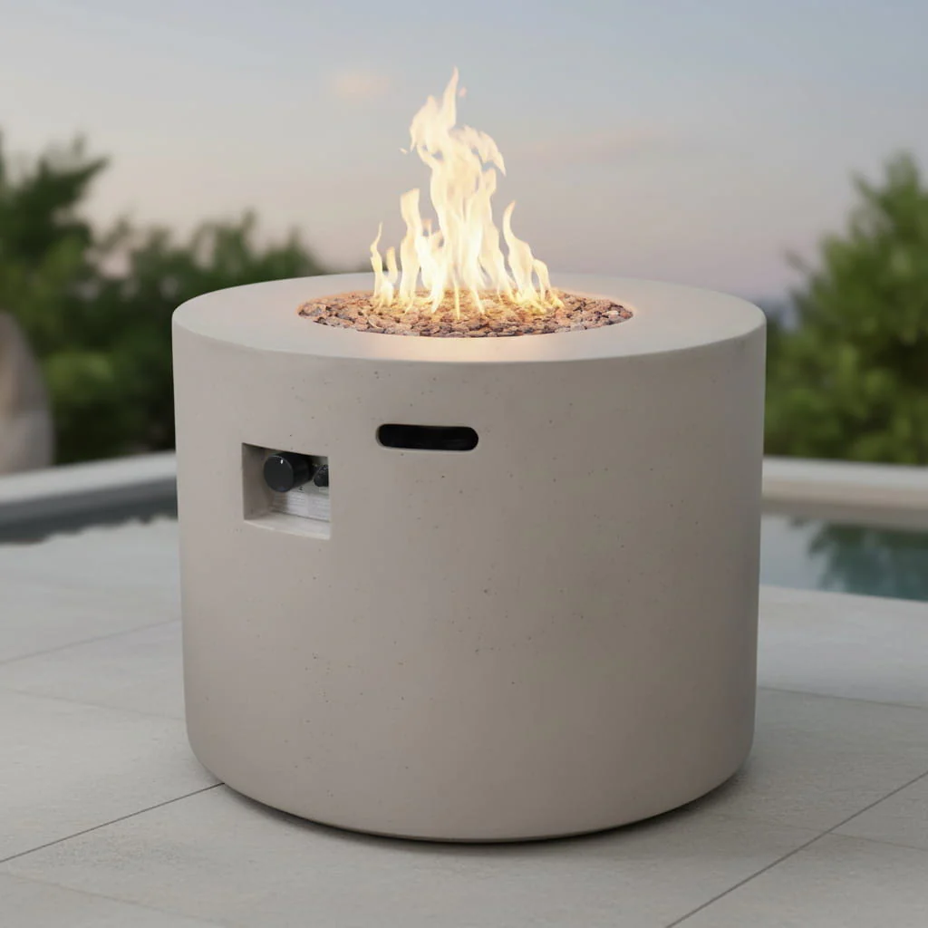 Round Propane Fire Pit Table Modern Outdoor Patio Heater 40000 BTU - Image 2