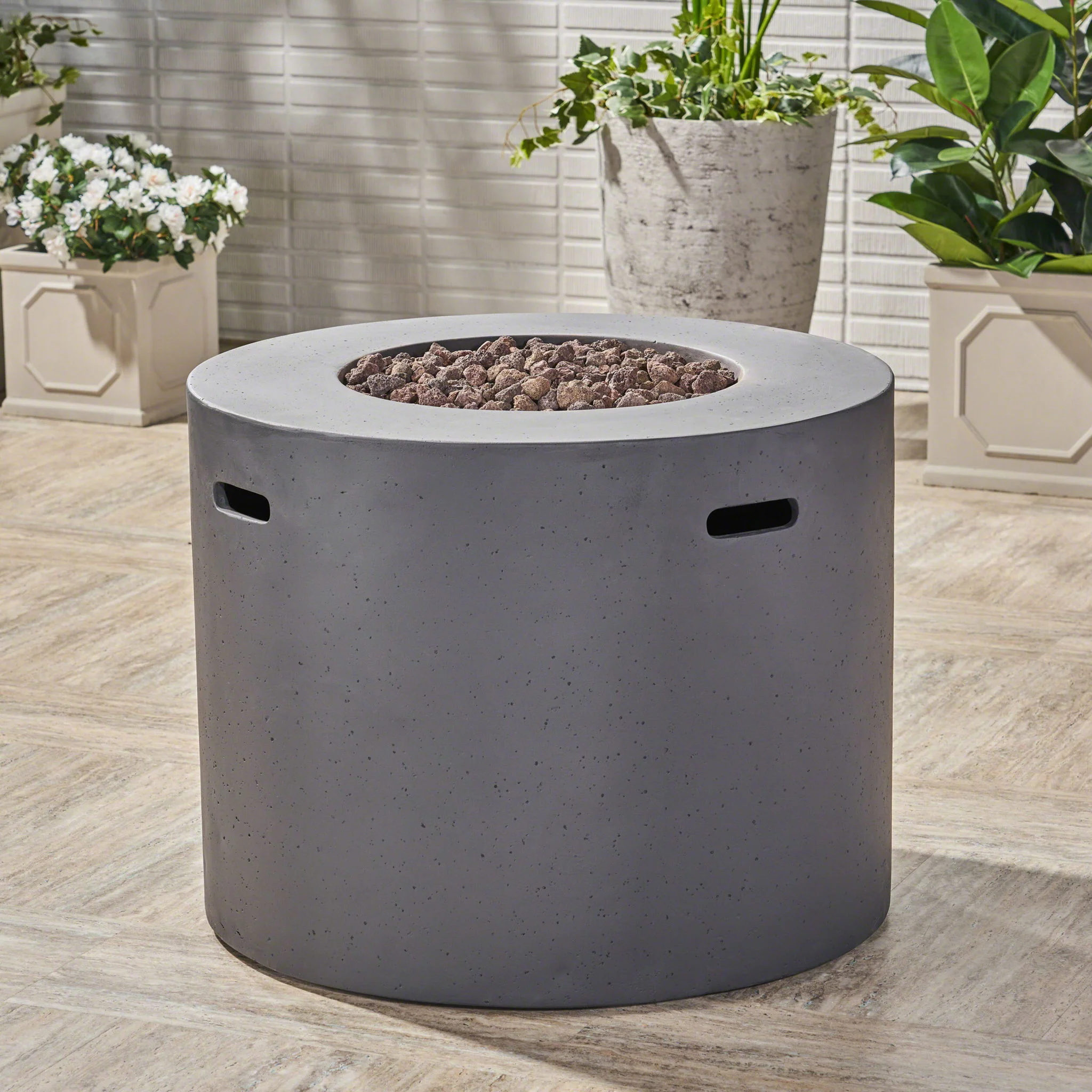 Round Propane Fire Pit Table Modern Outdoor Patio Heater 40000 BTU - Image 21