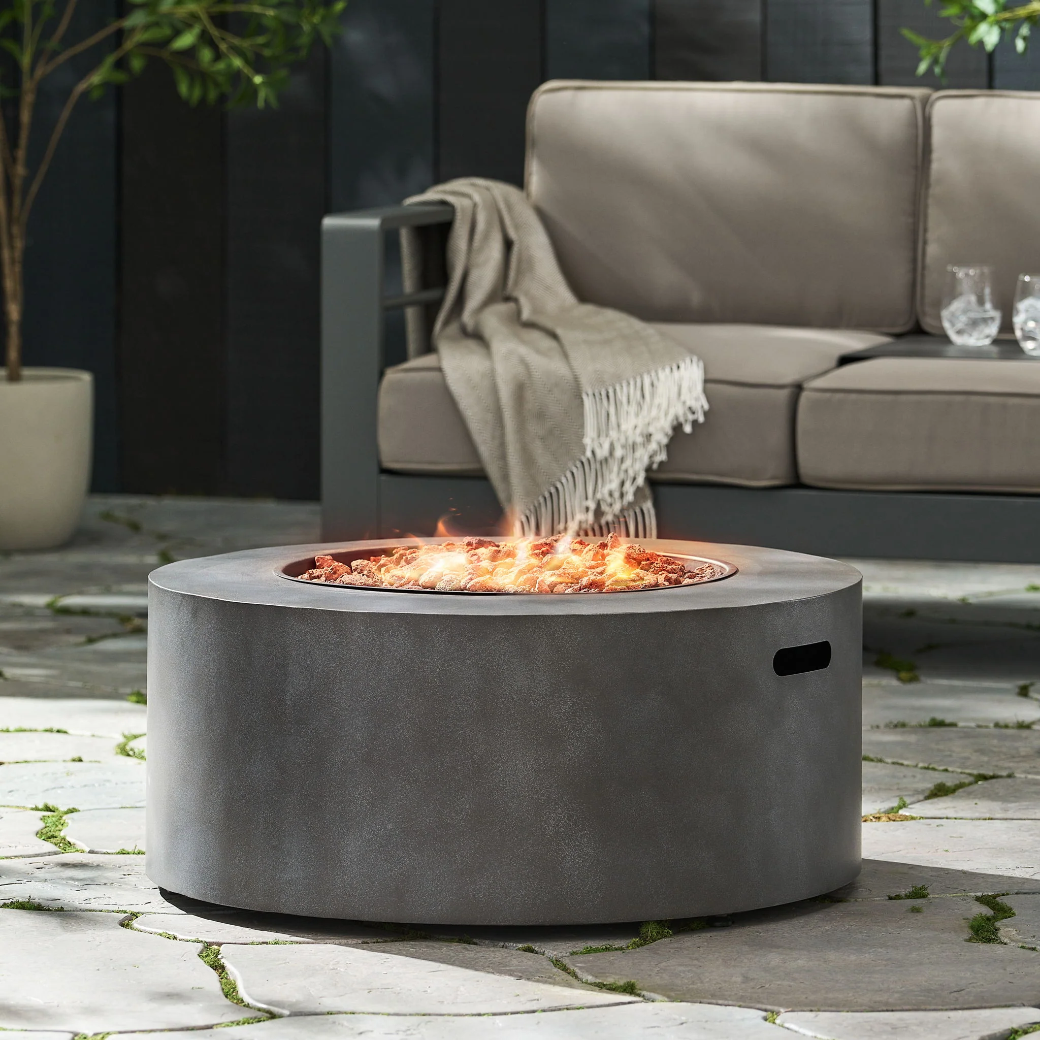 Round Propane Fire Pit Table Modern Outdoor Patio Heater 40000 BTU - Image 31