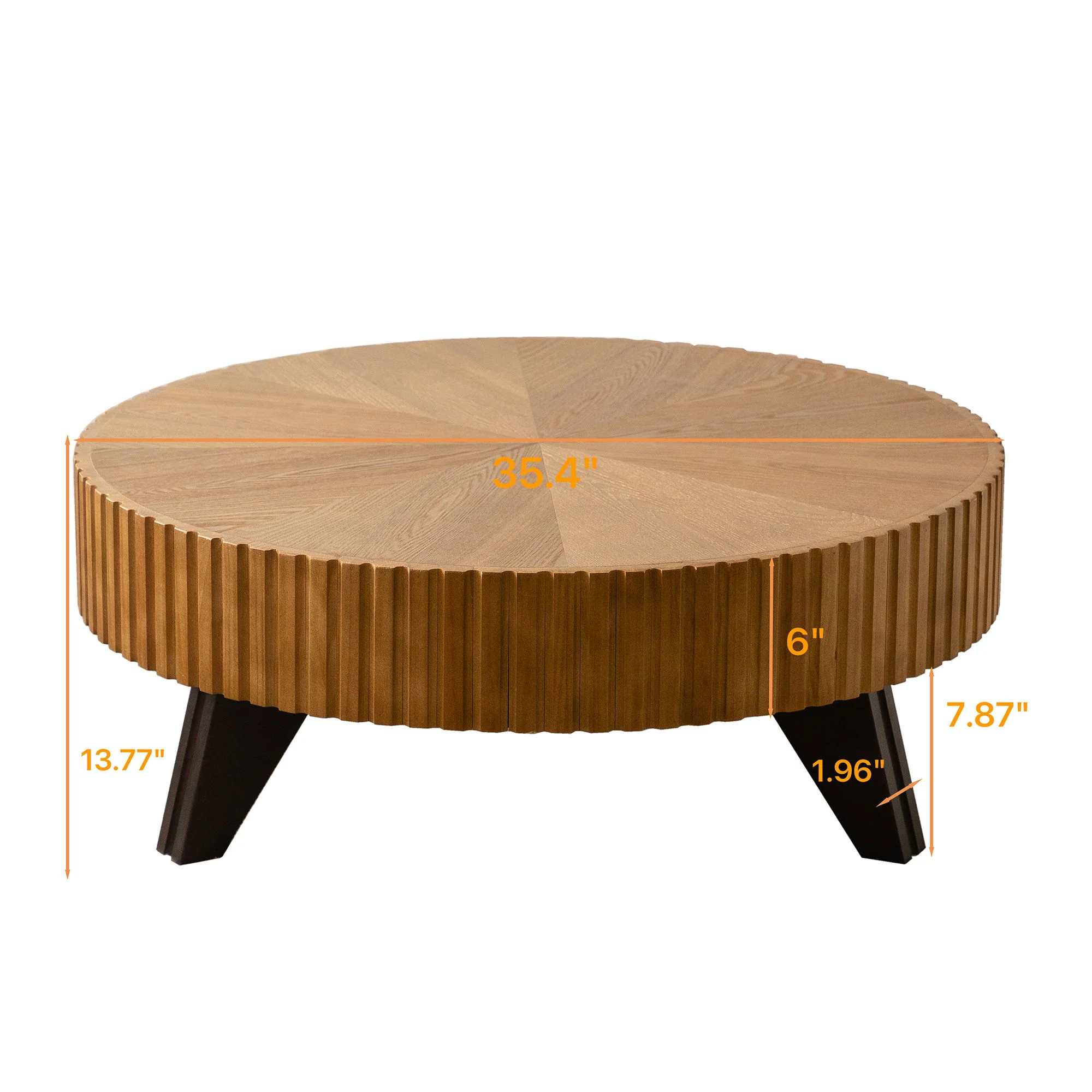 Round Retro Coffee With Solid Wood Legs - Image 52