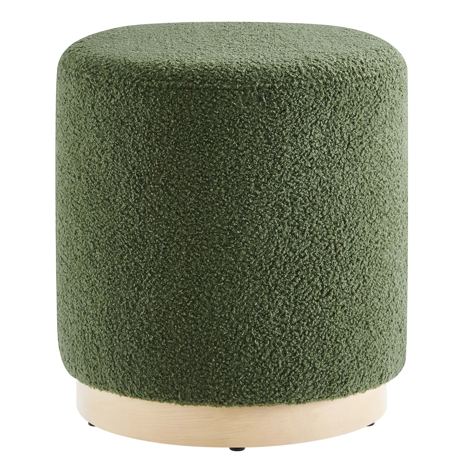 Round Sherpa Upholstered Ottoman – 16 Inch - Image 9