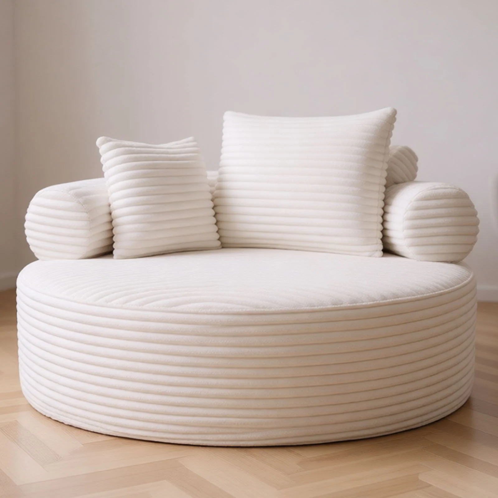 Round Sofa Bed With 3 Pillows For Living Room - Image 32