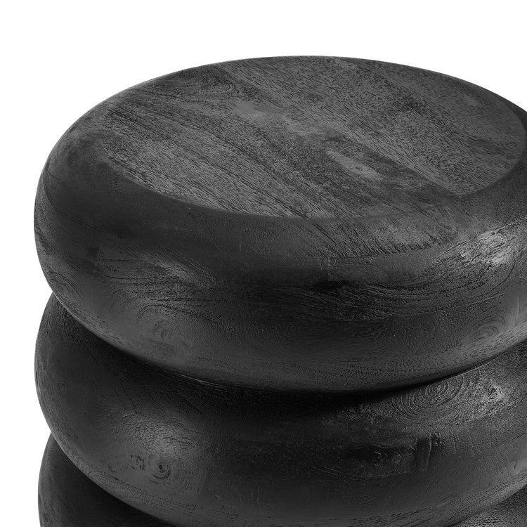 Round Stacked Mango Wood Side Table – 17 Inch - Image 7
