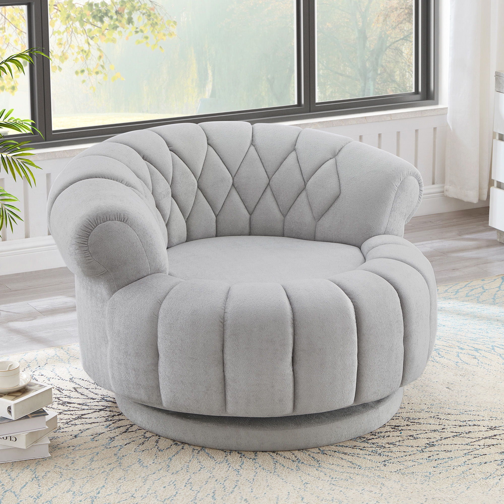Round Swivel Accent Chair With Rotation - Image 12