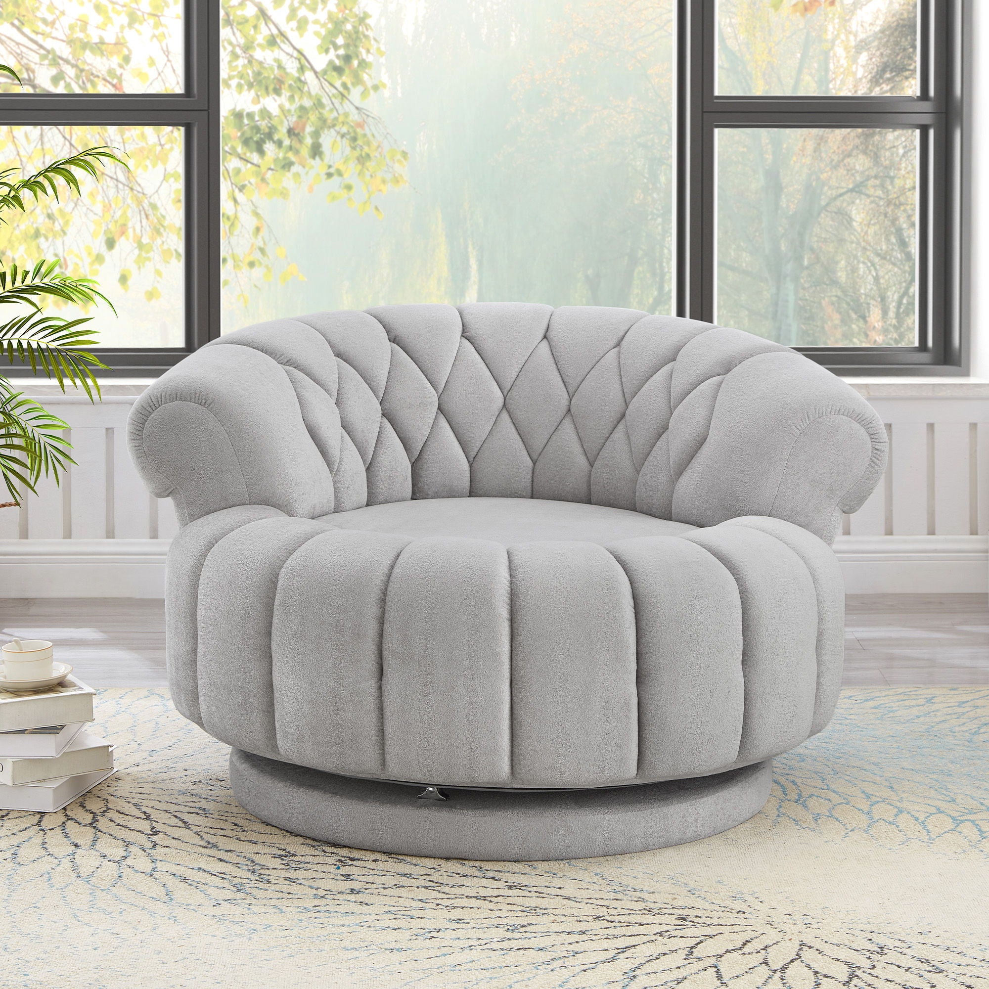 Round Swivel Accent Chair With Rotation - Image 14