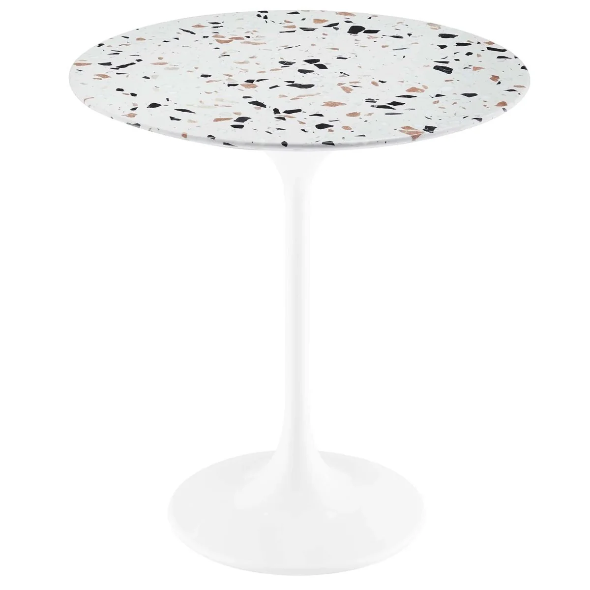 Round Terrazzo Side Table with Pedestal Base – 20 Inch - Image 9