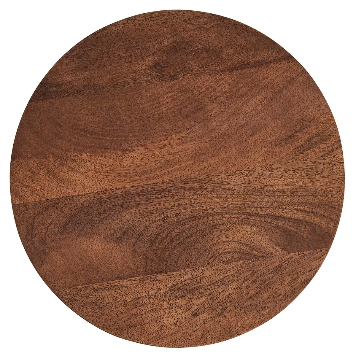 Round Wood and Metal Side Table – Walnut 16 Inch - Image 7