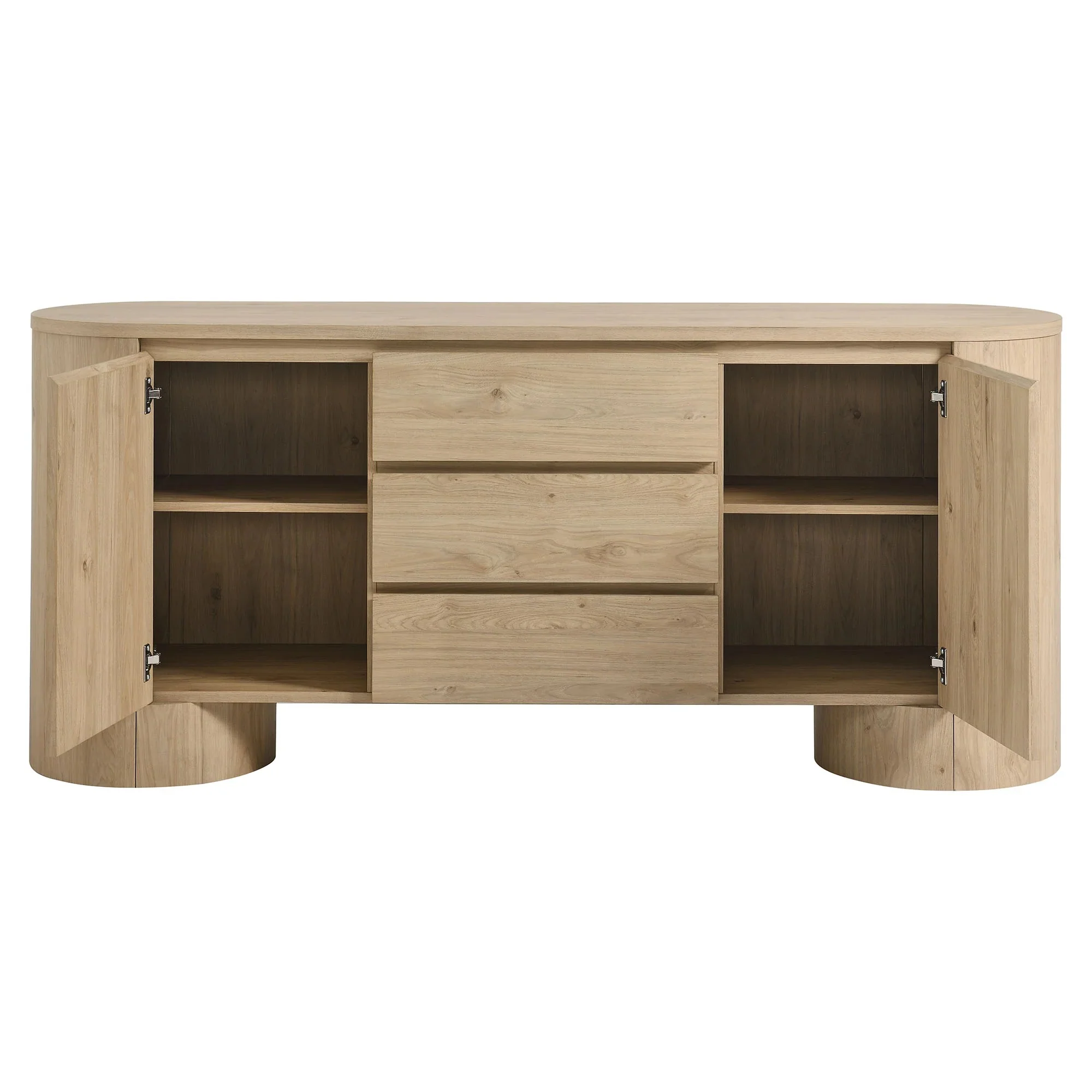 Sideboard Buffet Storage Credenza Cabinet Rounded Edge MDF 71 Inch - Image 17