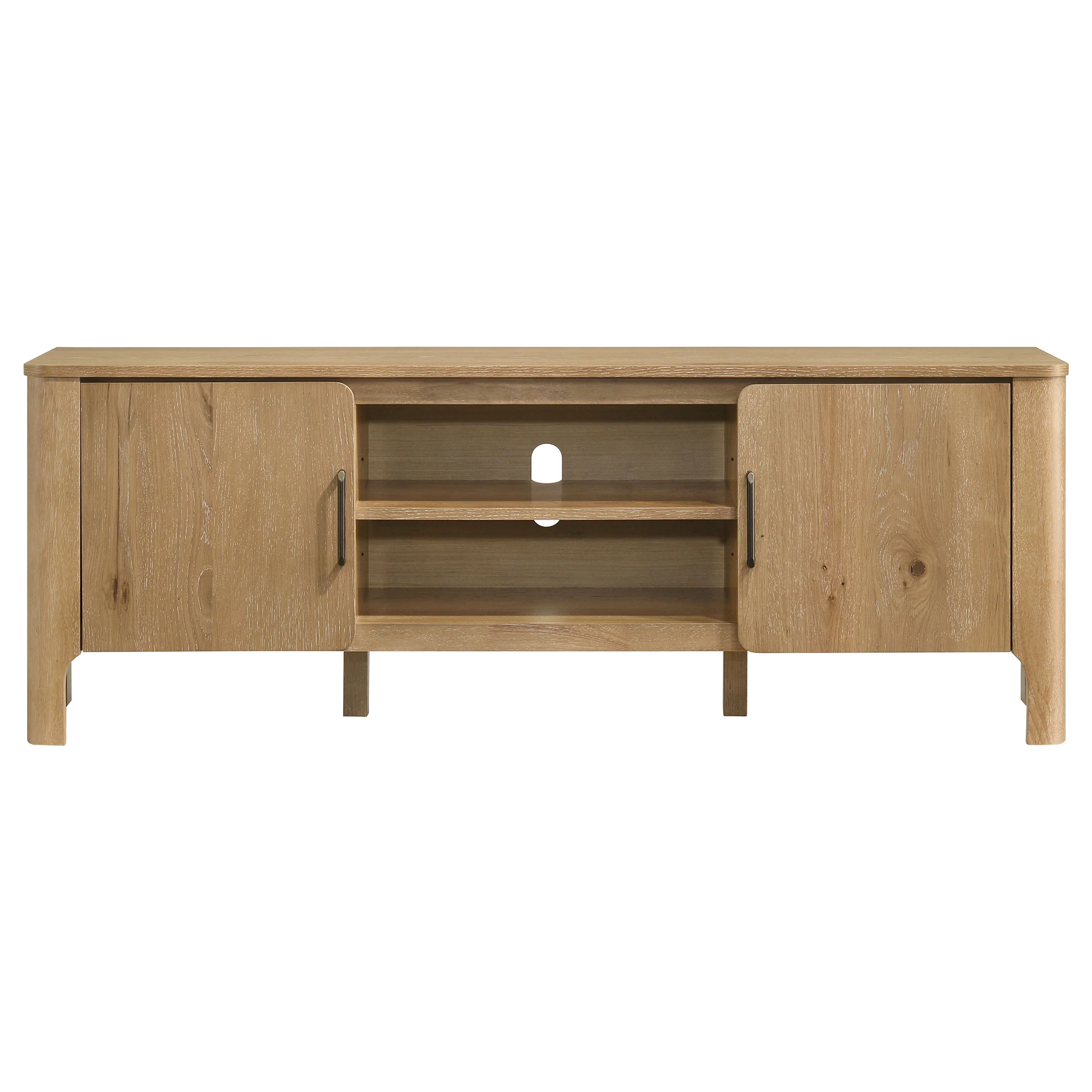 Rowe 65-inch 2-Door Wood TV Stand, Light Oak - Image 4