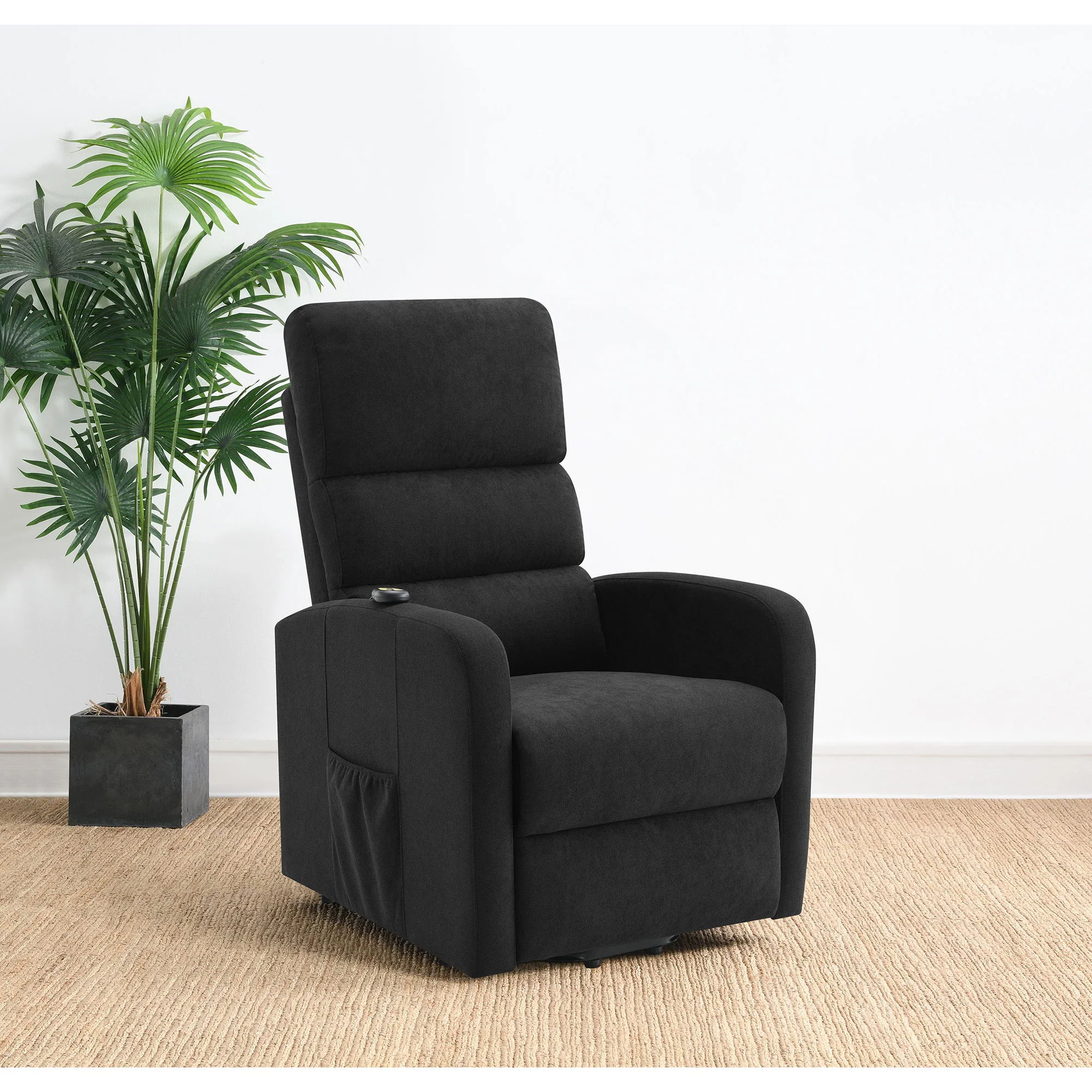 Royston - Upholstered Power Lift Recliner With Remote Comfort - Black - Image 5