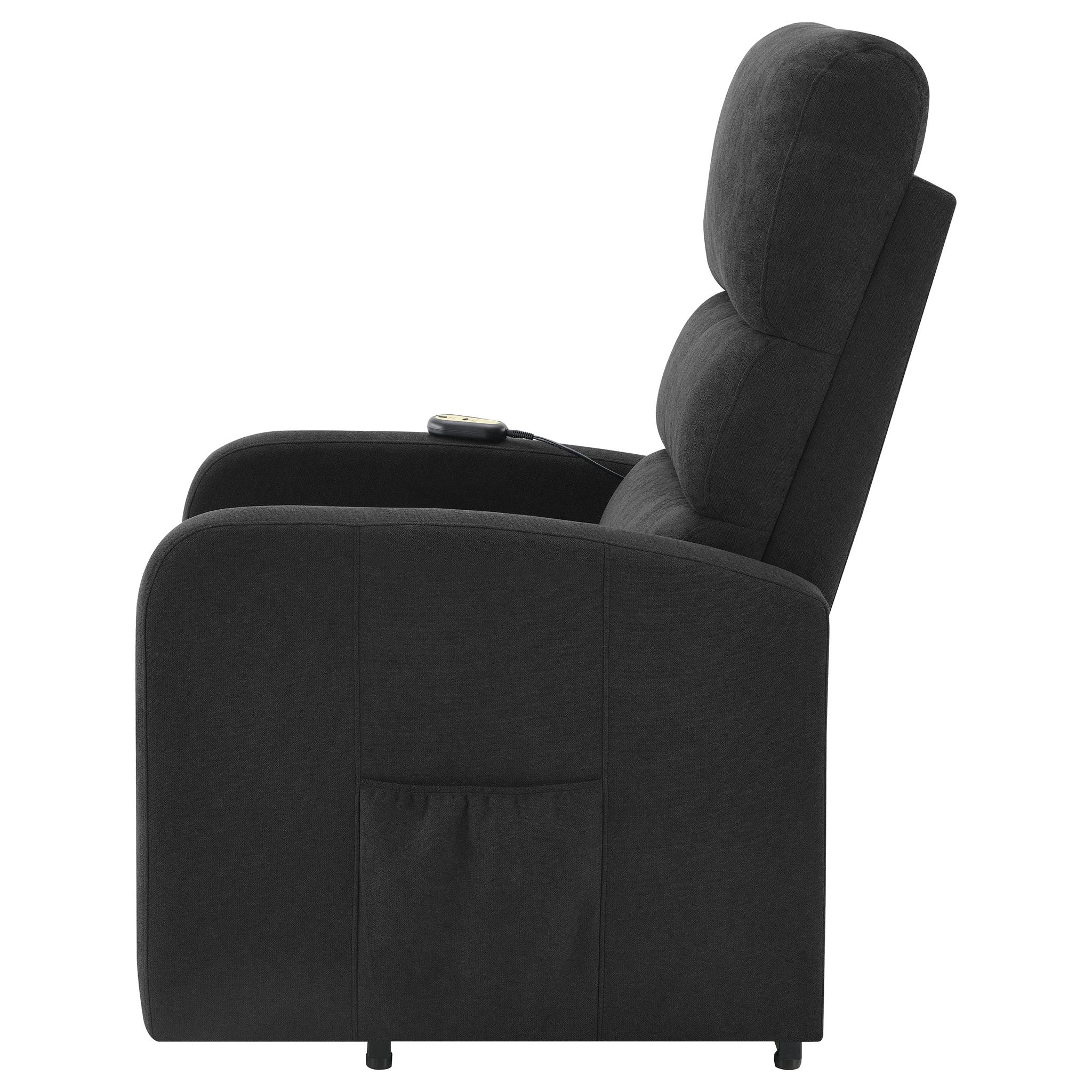 Royston - Upholstered Power Lift Recliner With Remote Comfort - Black - Image 9