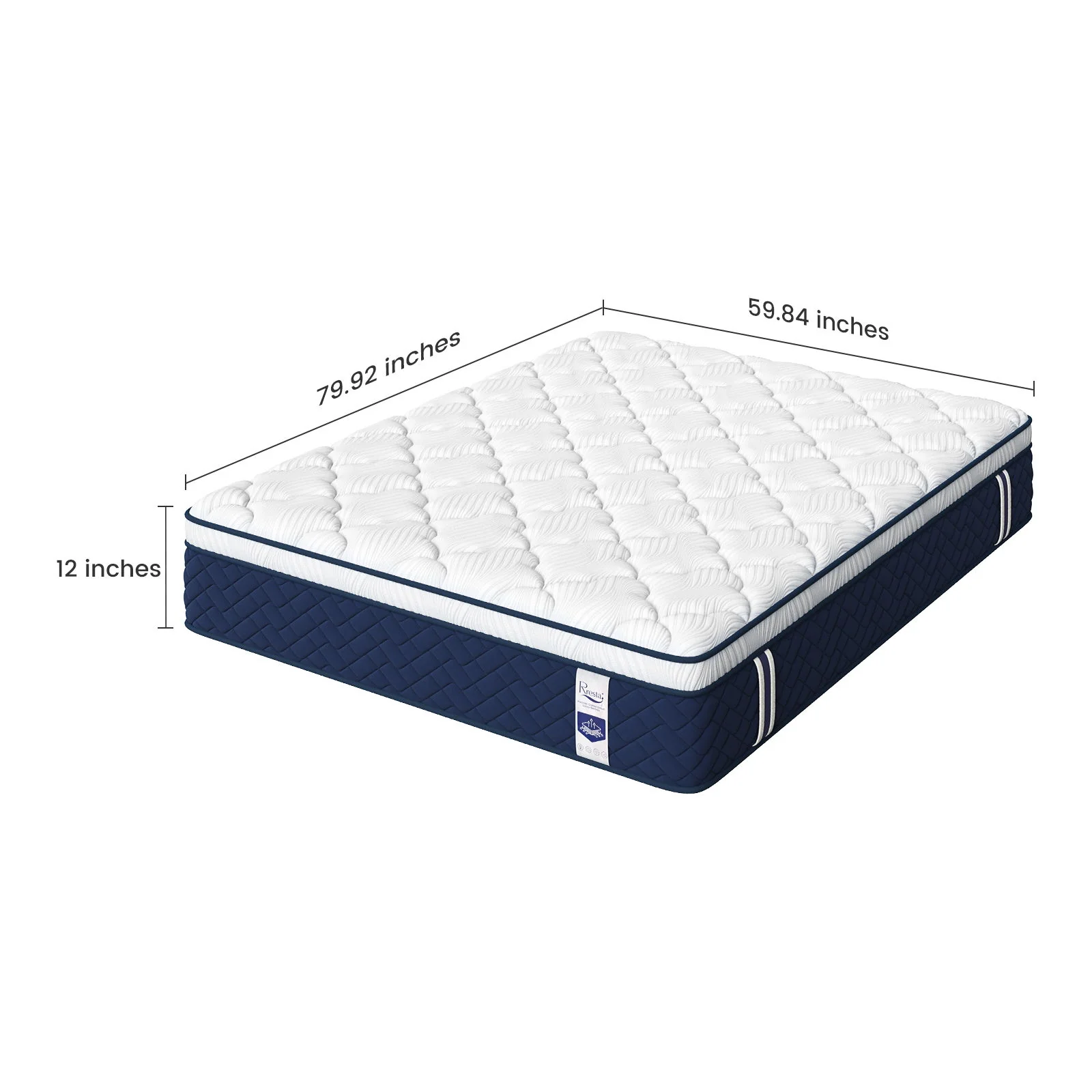Rresta Hotel Collection - 12" Medium Firm Hybrid Mattress With 5 Zone Support For Back & Hip Relief, Fiber Free, Certipur Us Certified - Image 9