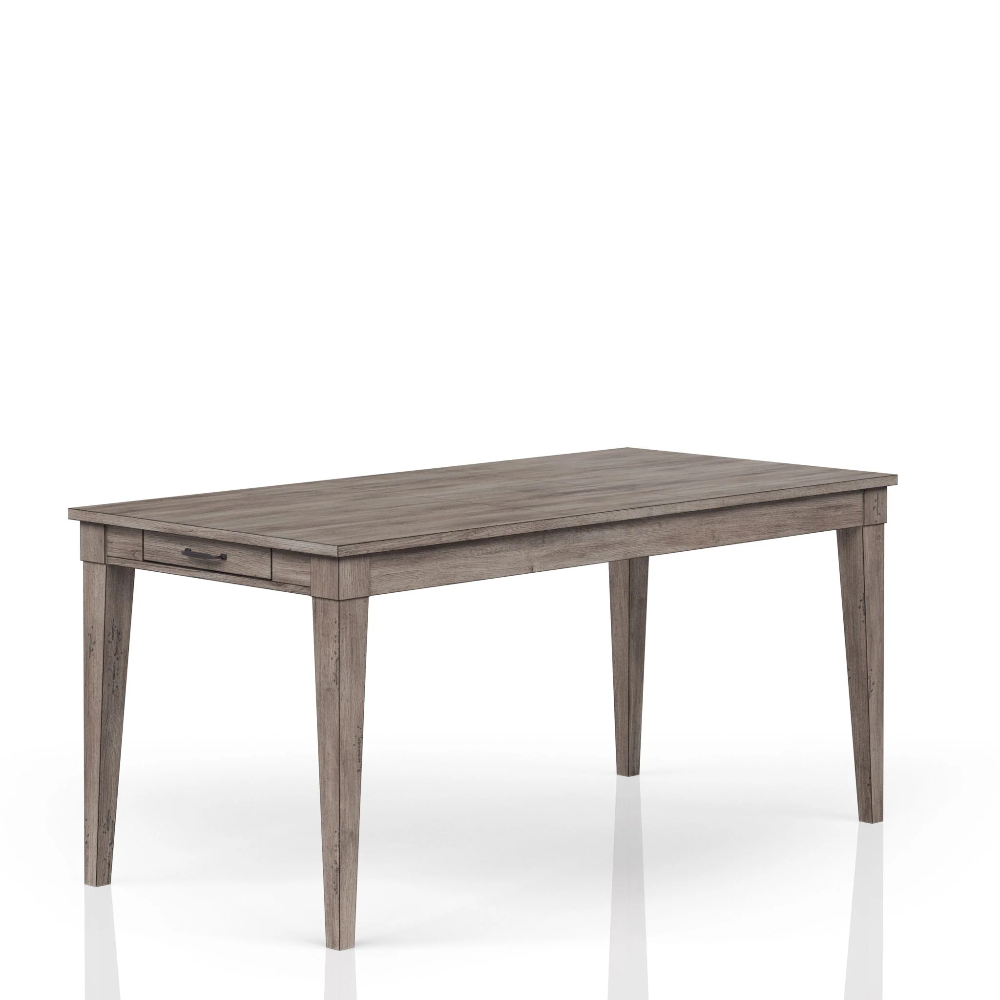 Rustic Dining Table 2 Storage Drawers And Leaf - Gray - Image 3