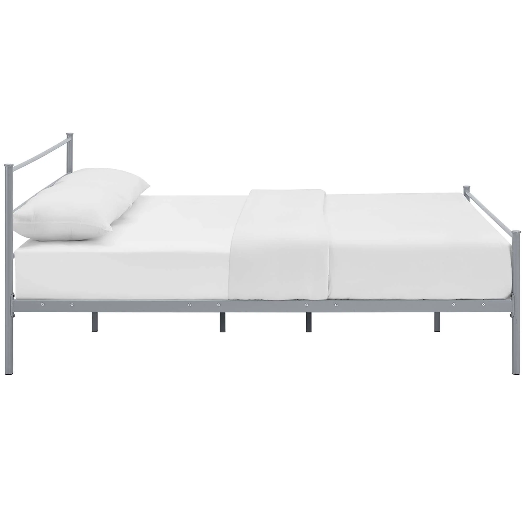 Rustic Metal Platform Bed with Integrated Headboard and Footboard - Image 29