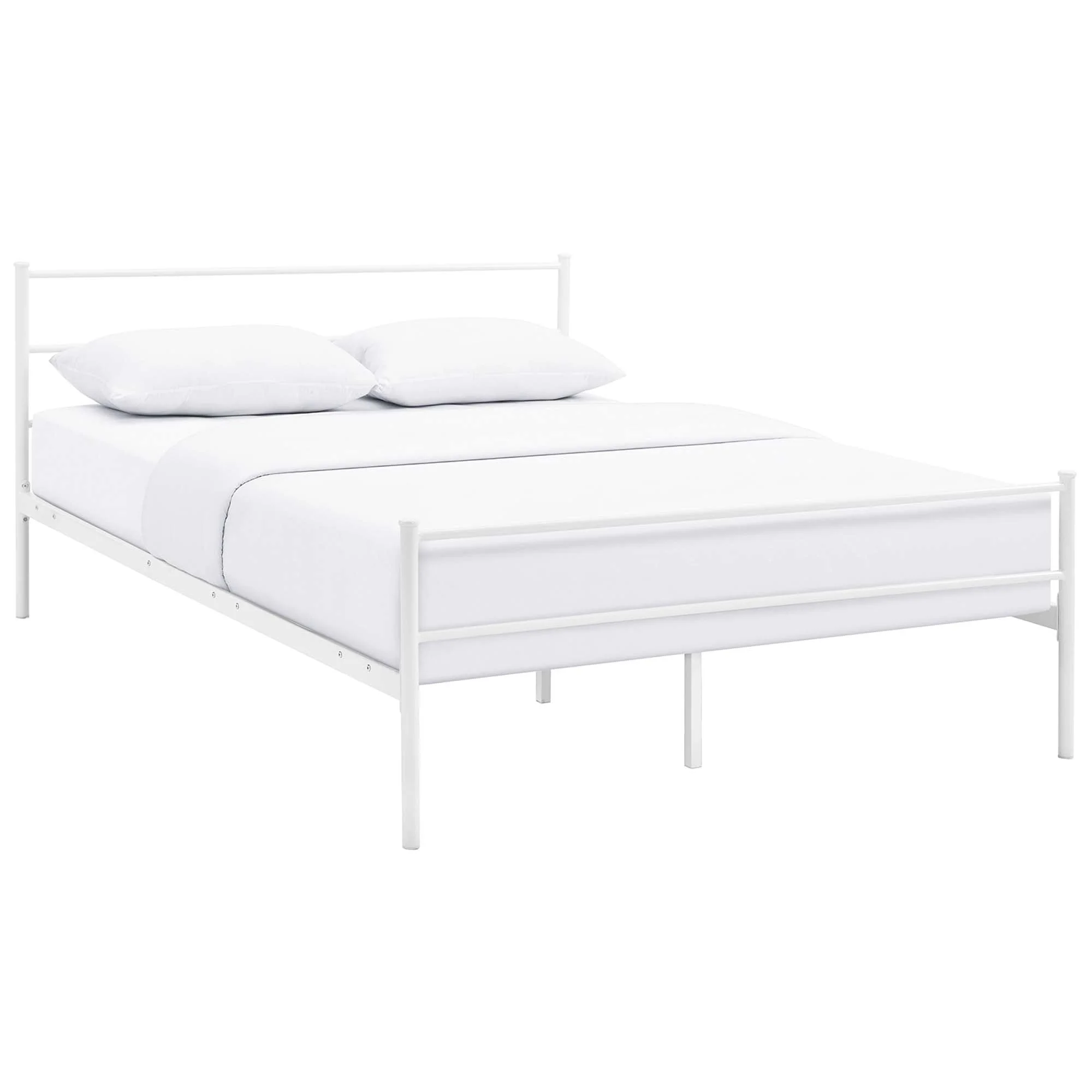Rustic Metal Platform Bed with Integrated Headboard and Footboard - Image 31