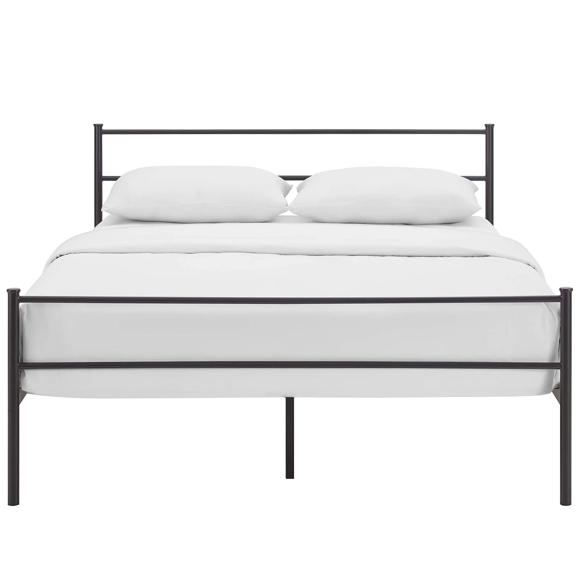 Rustic Metal Platform Bed with Integrated Headboard and Footboard - Image 41
