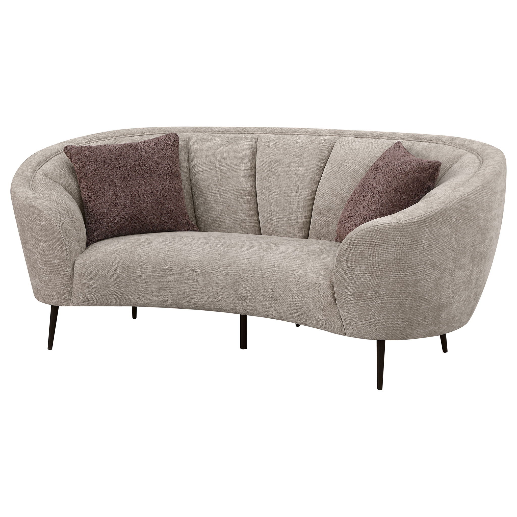 Saanich - Upholstered Curved With Plump Accent Pillows - Beige - Image 9