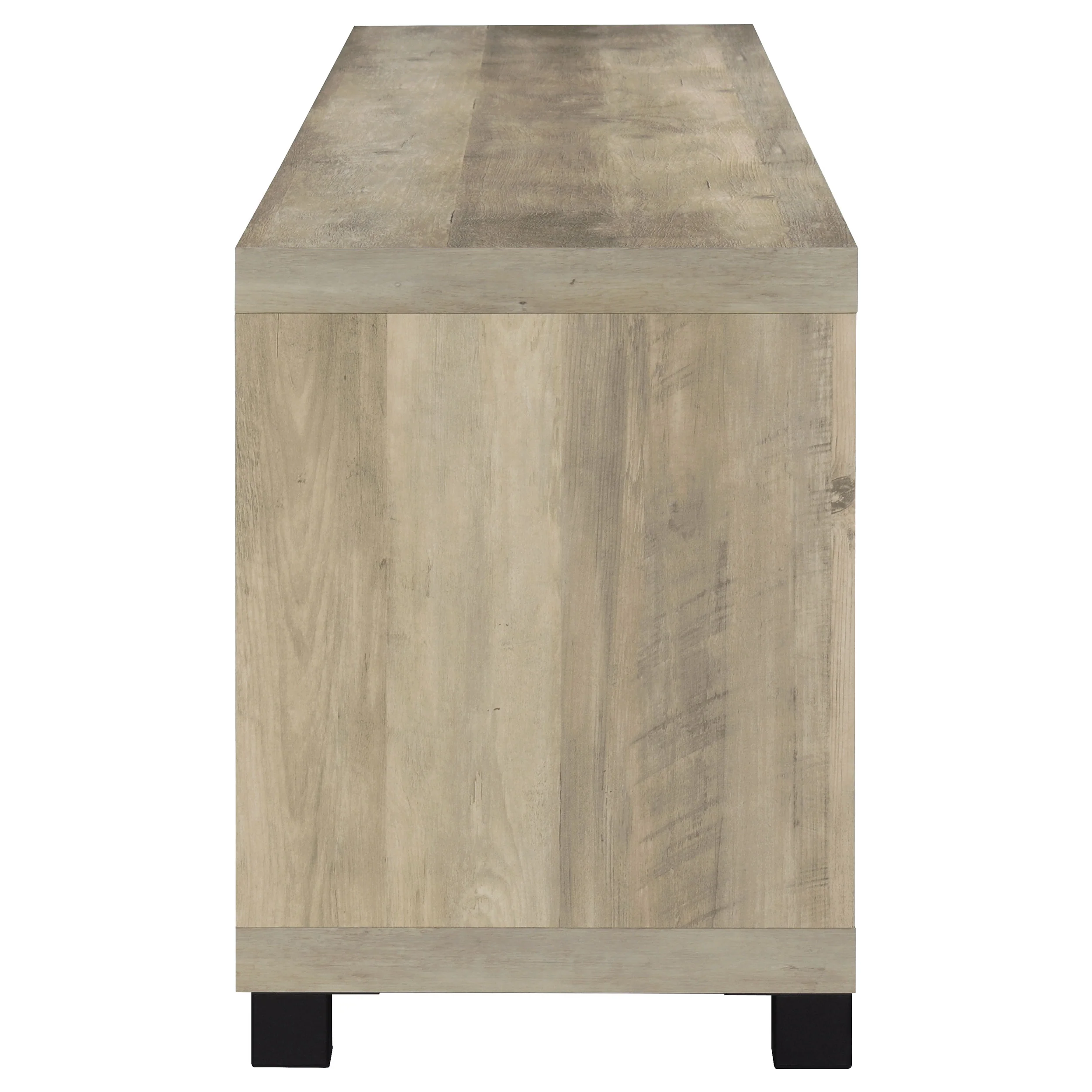 Sachin 4-Door TV Stand - 79 Inch Distressed Pine - Image 9