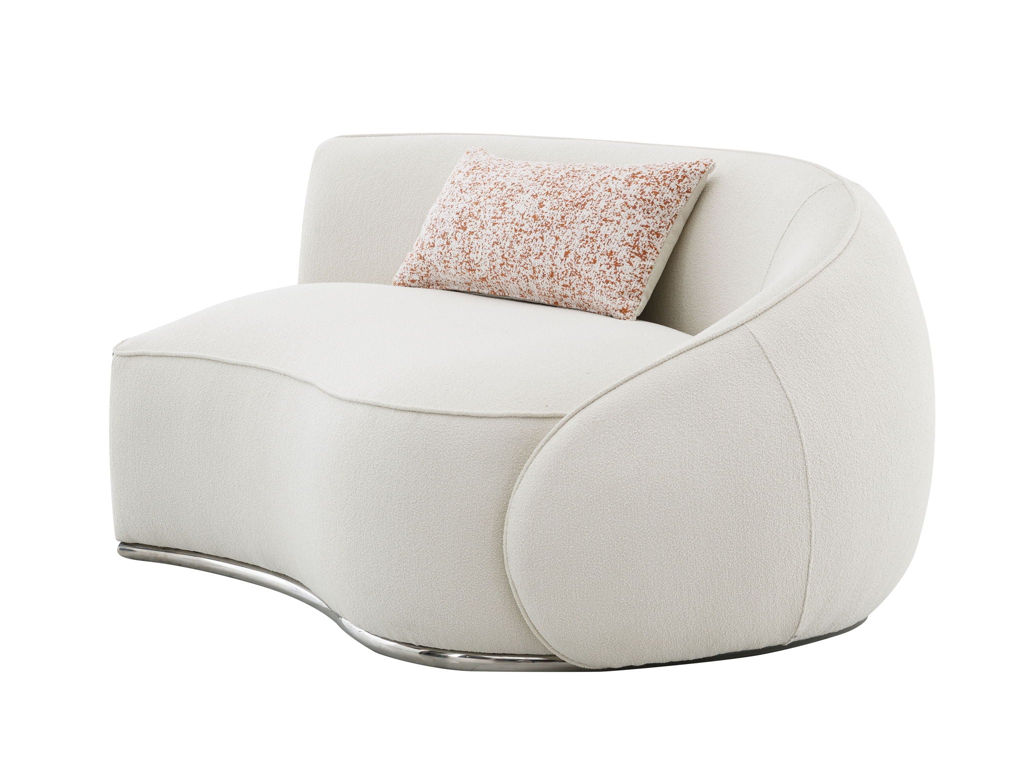 Sahara - Boucle Sectional Sofa With 3 Pillows - Beige - Image 9