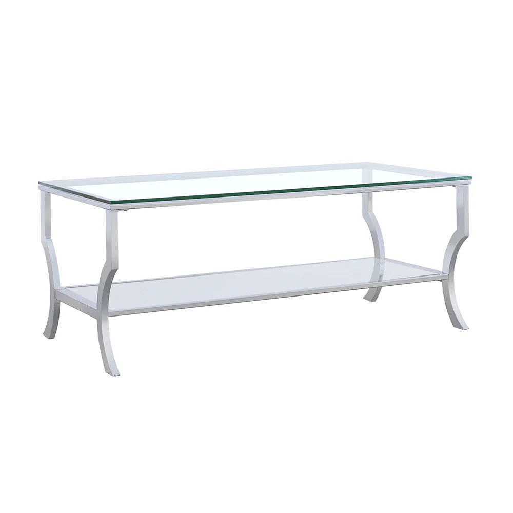 Saide Rectangular Glass Top Coffee Table, Chrome