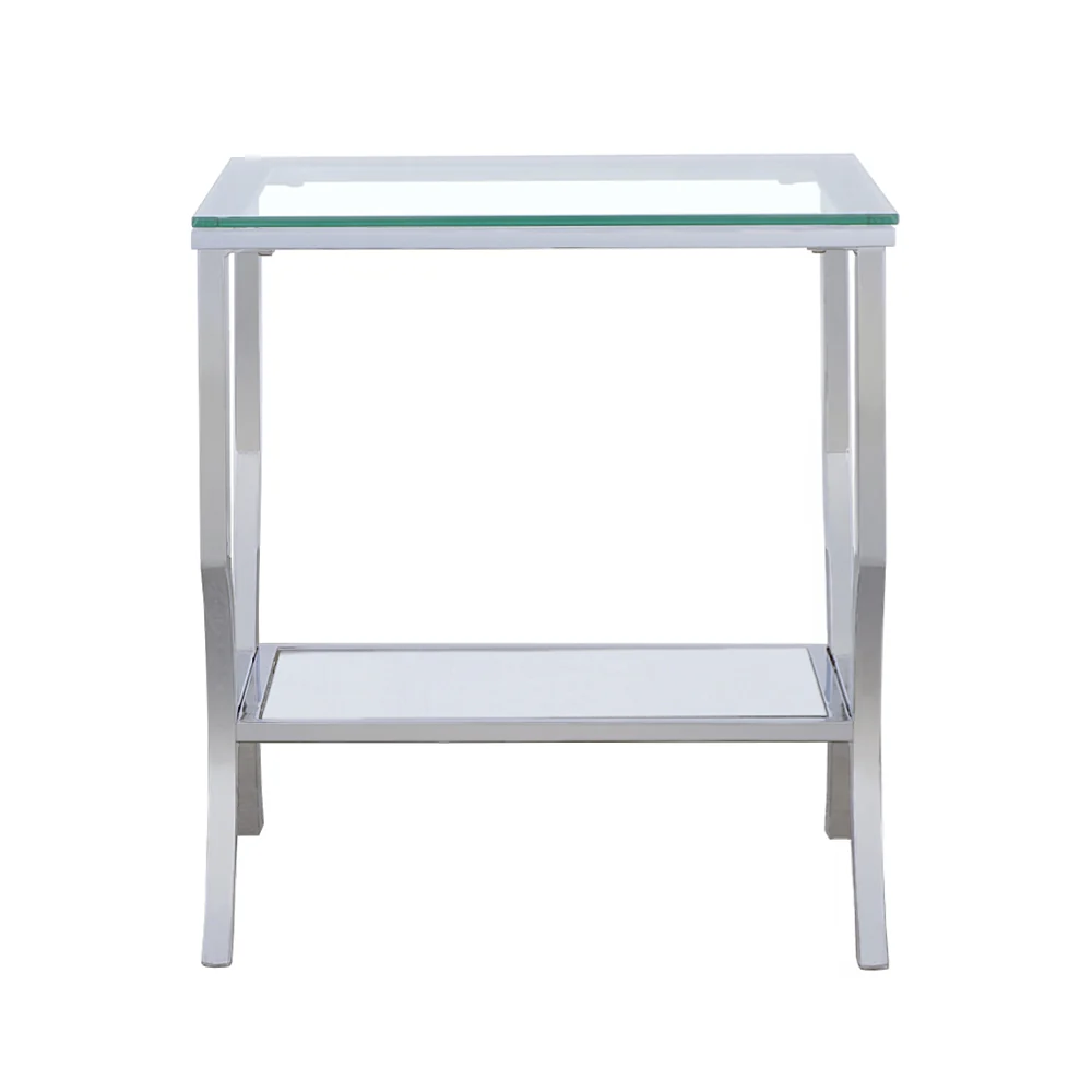 Saide Square Glass Top Side End Table Chrome - Image 2